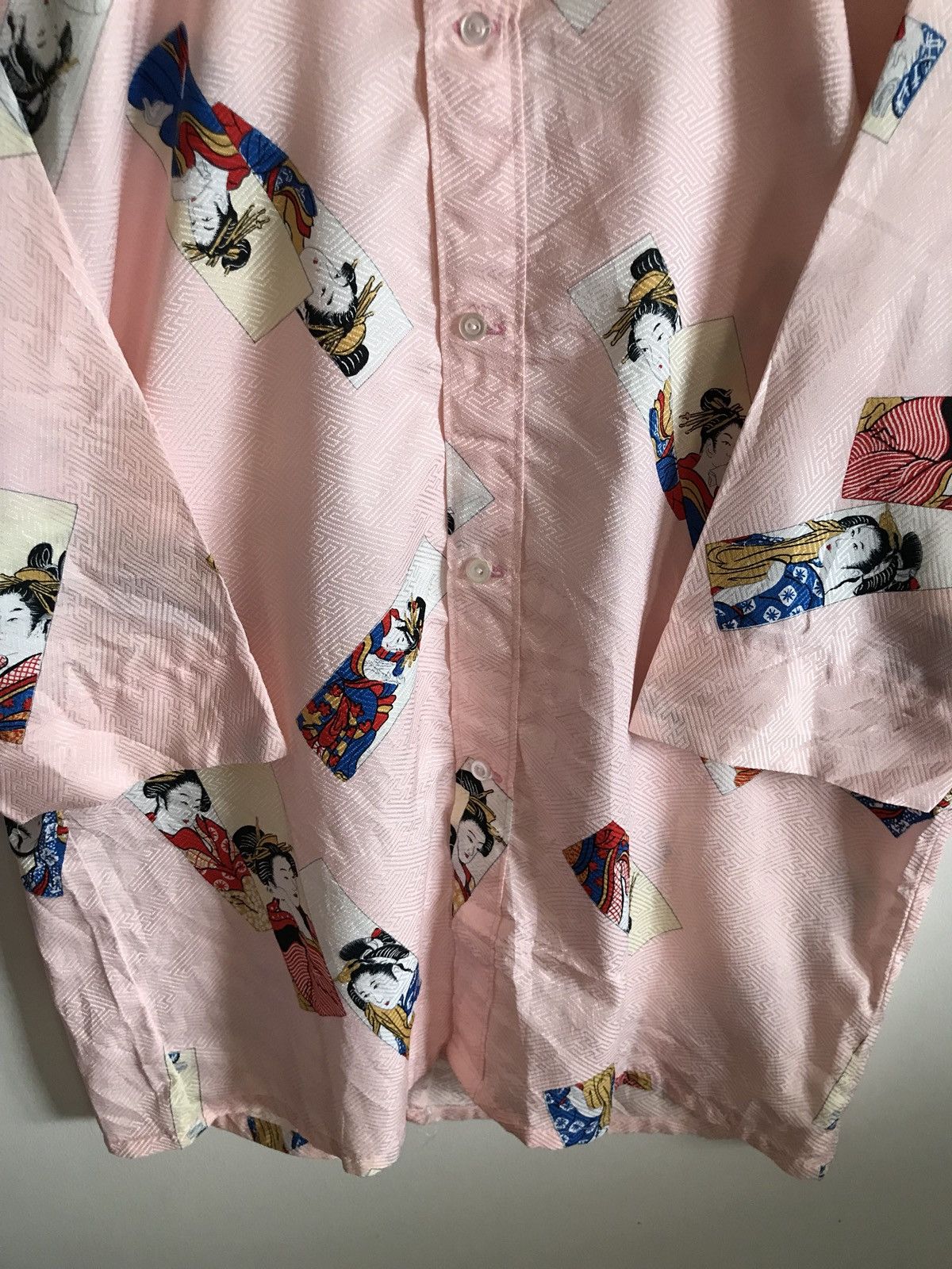 Japanese Brand × Vintage Japanese Handmade Over Print Geisha Button Kimono Samurai Size US M / EU 48-50 / 2 - 6 Thumbnail