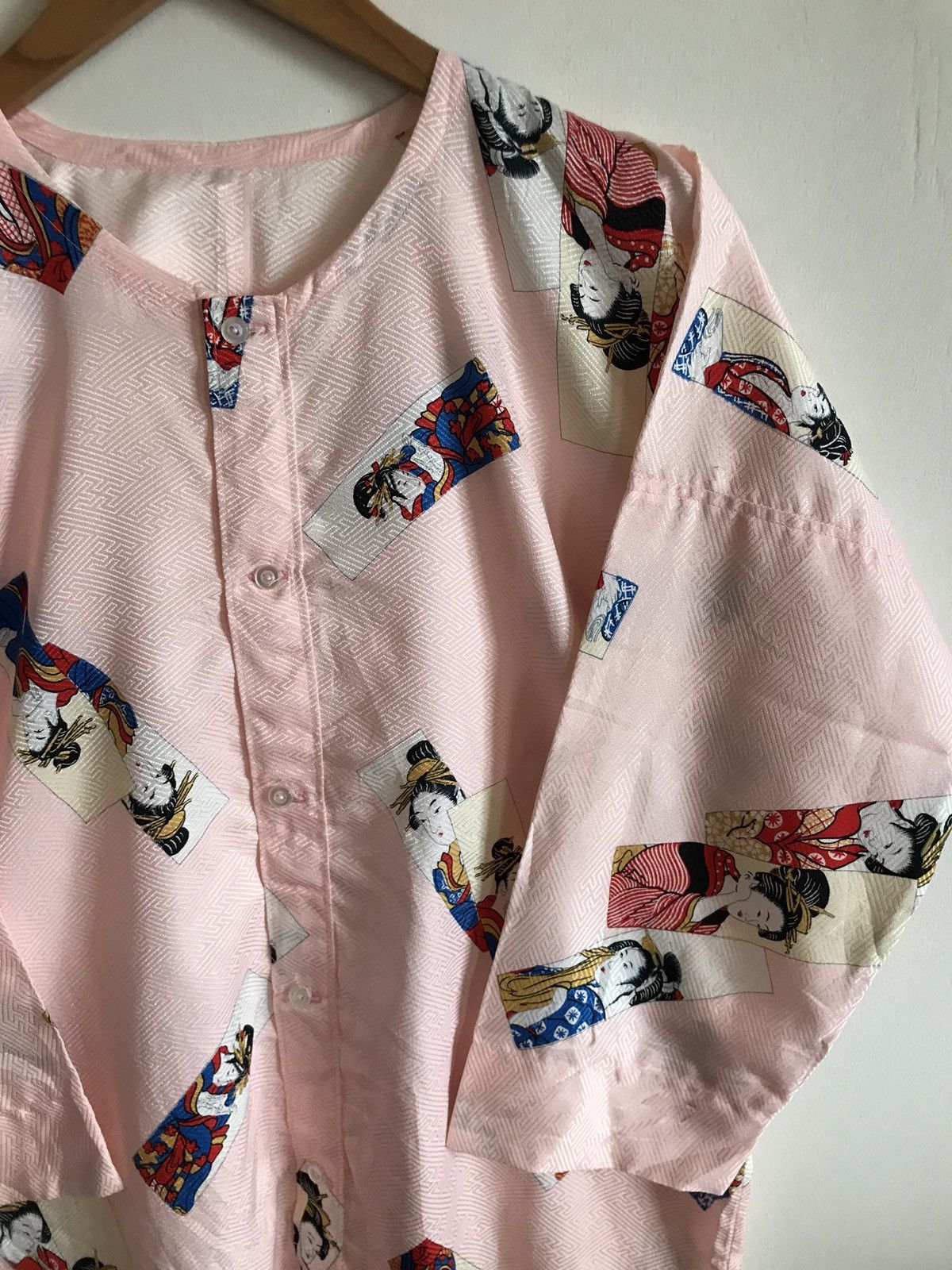 Japanese Brand × Vintage Japanese Handmade Over Print Geisha Button Kimono Samurai Size US M / EU 48-50 / 2 - 3 Thumbnail