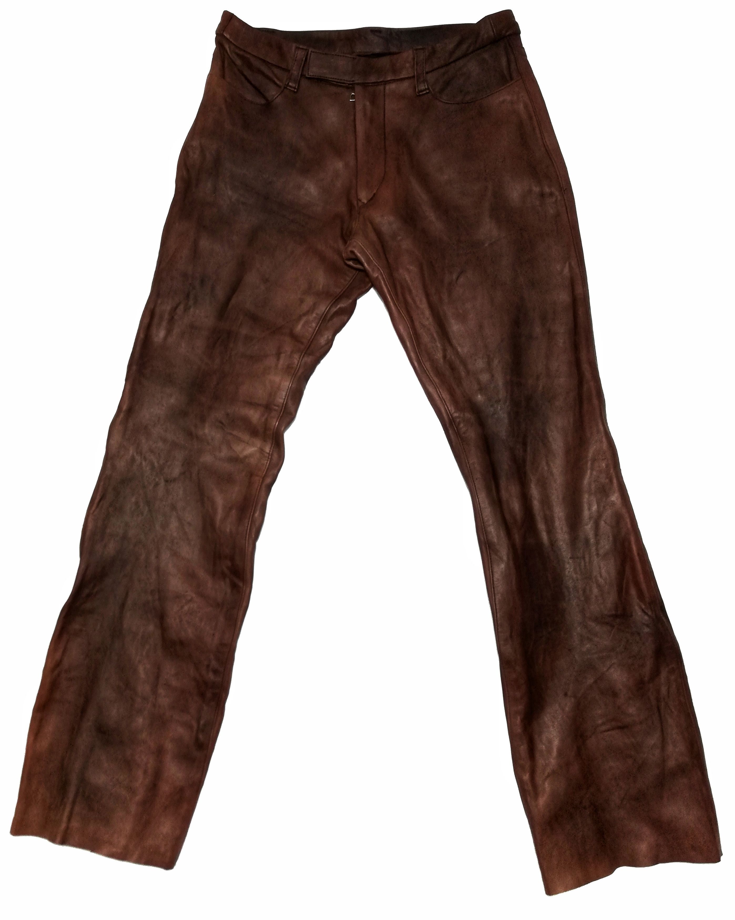 Attachment × Genuine Leather 🔥Attachment Brown Horse Leather Rocker Style Pants🔥 Size US 28 / EU 44 - 1 Thumbnail