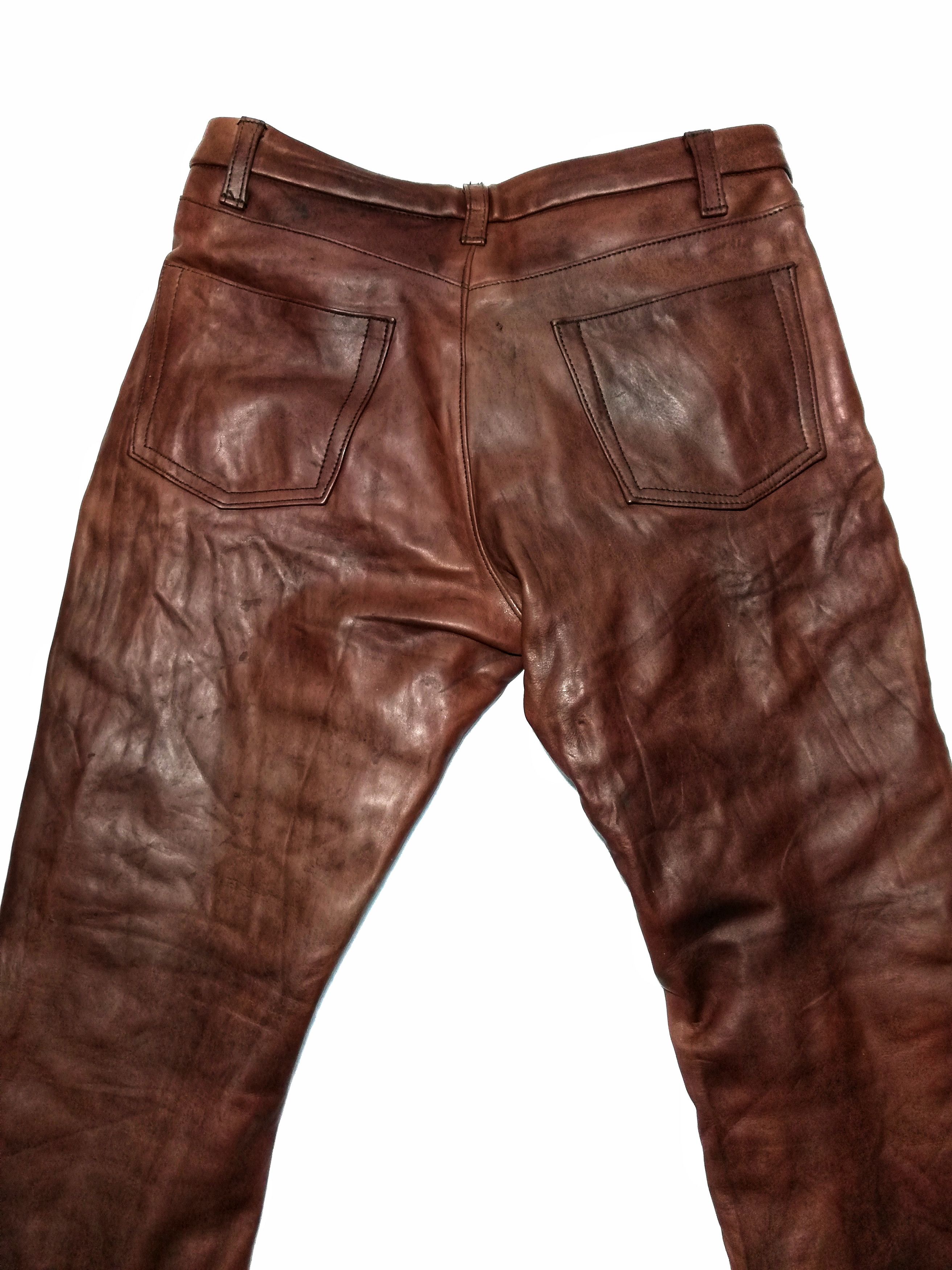 Attachment × Genuine Leather 🔥Attachment Brown Horse Leather Rocker Style Pants🔥 Size US 28 / EU 44 - 14 Thumbnail