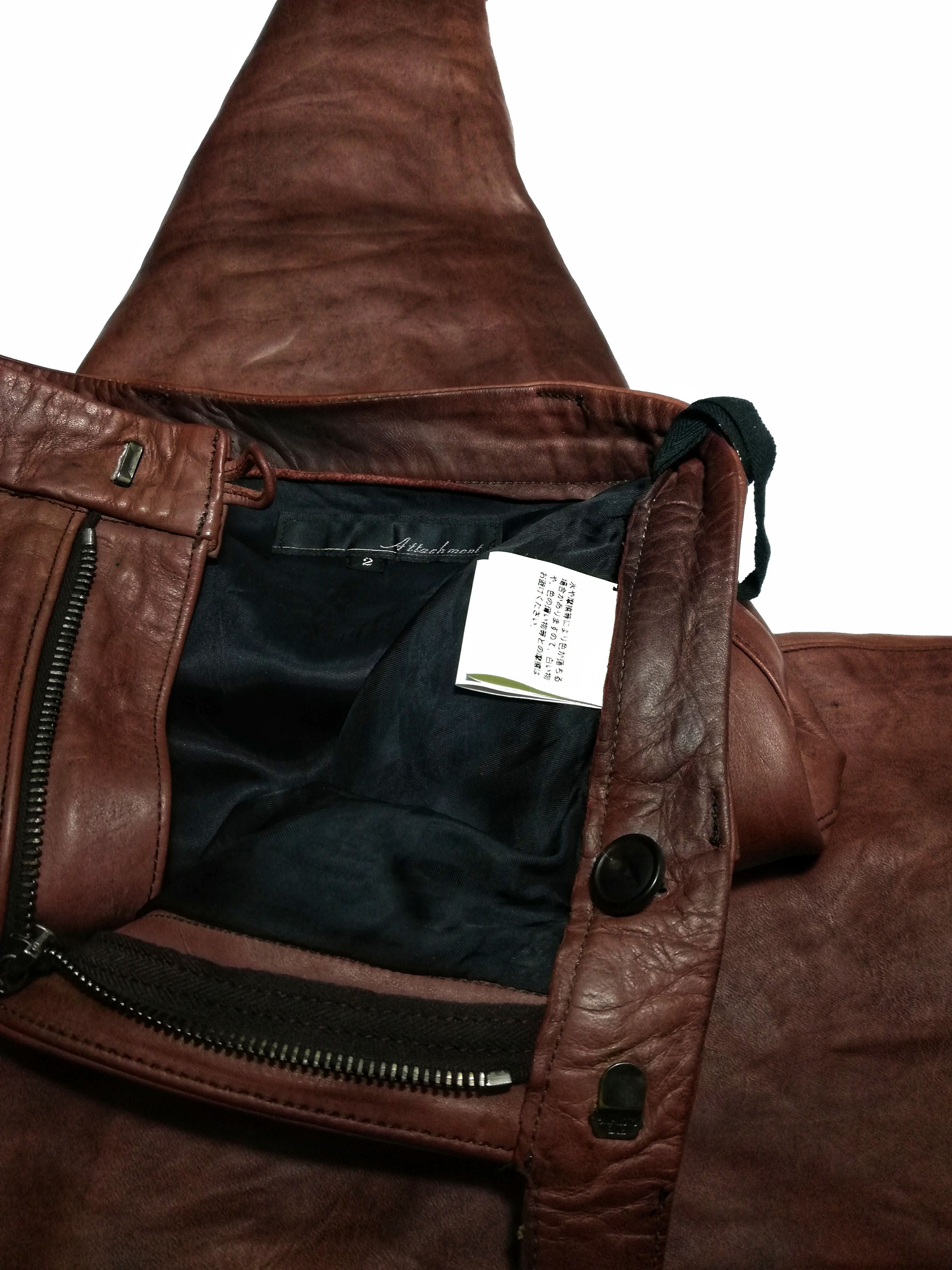 Attachment × Genuine Leather 🔥Attachment Brown Horse Leather Rocker Style Pants🔥 Size US 28 / EU 44 - 12 Thumbnail