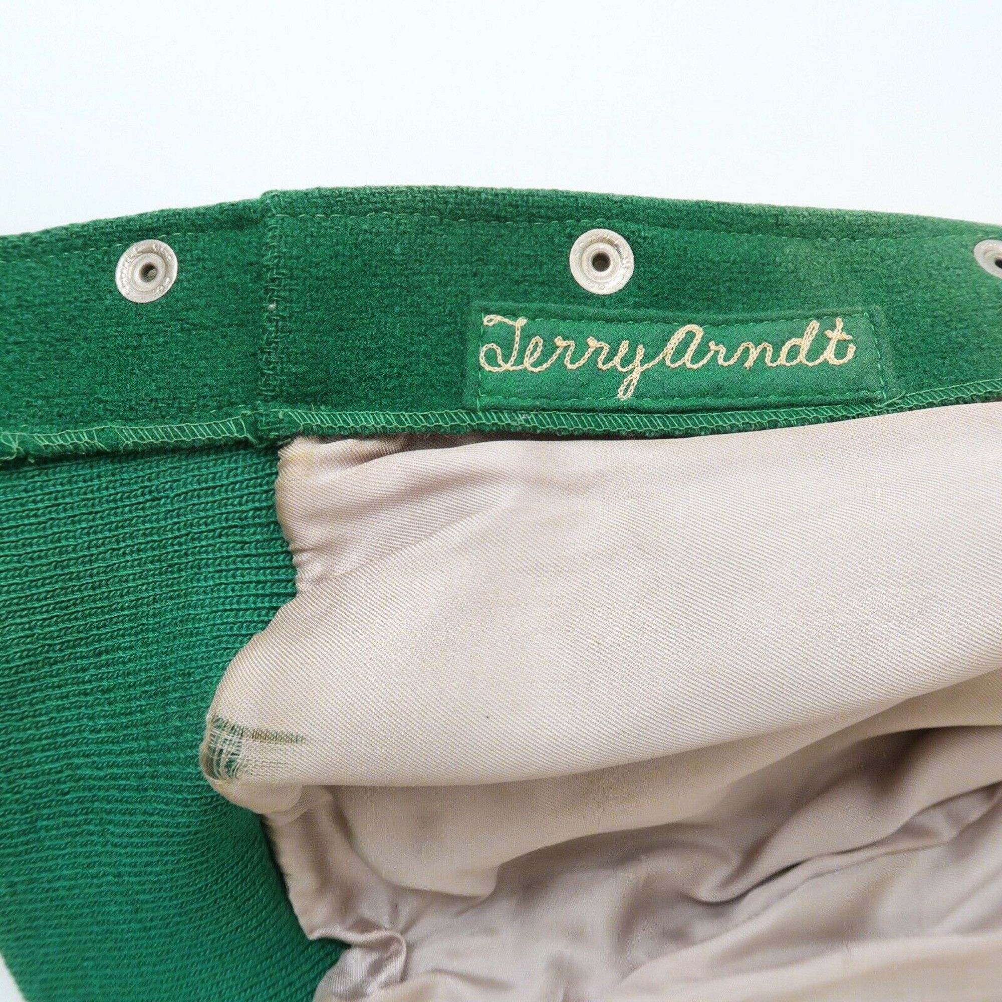 Vintage 60s Faded Green Wool Leather Varsity Jacket Size US M / EU 48-50 / 2 - 4 Thumbnail