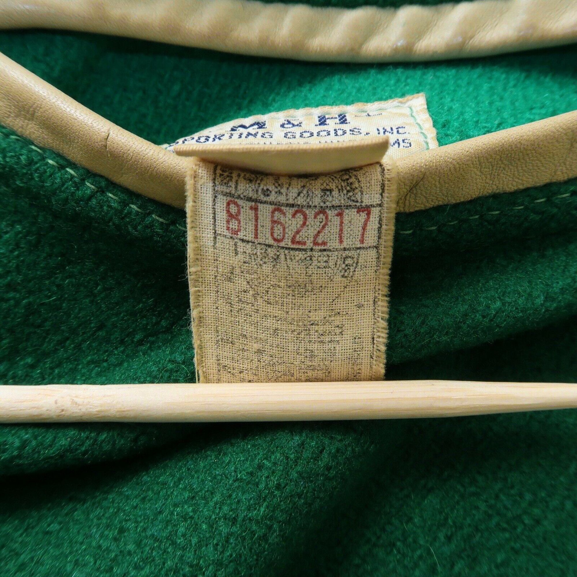 Vintage 60s Faded Green Wool Leather Varsity Jacket Size US M / EU 48-50 / 2 - 9 Thumbnail