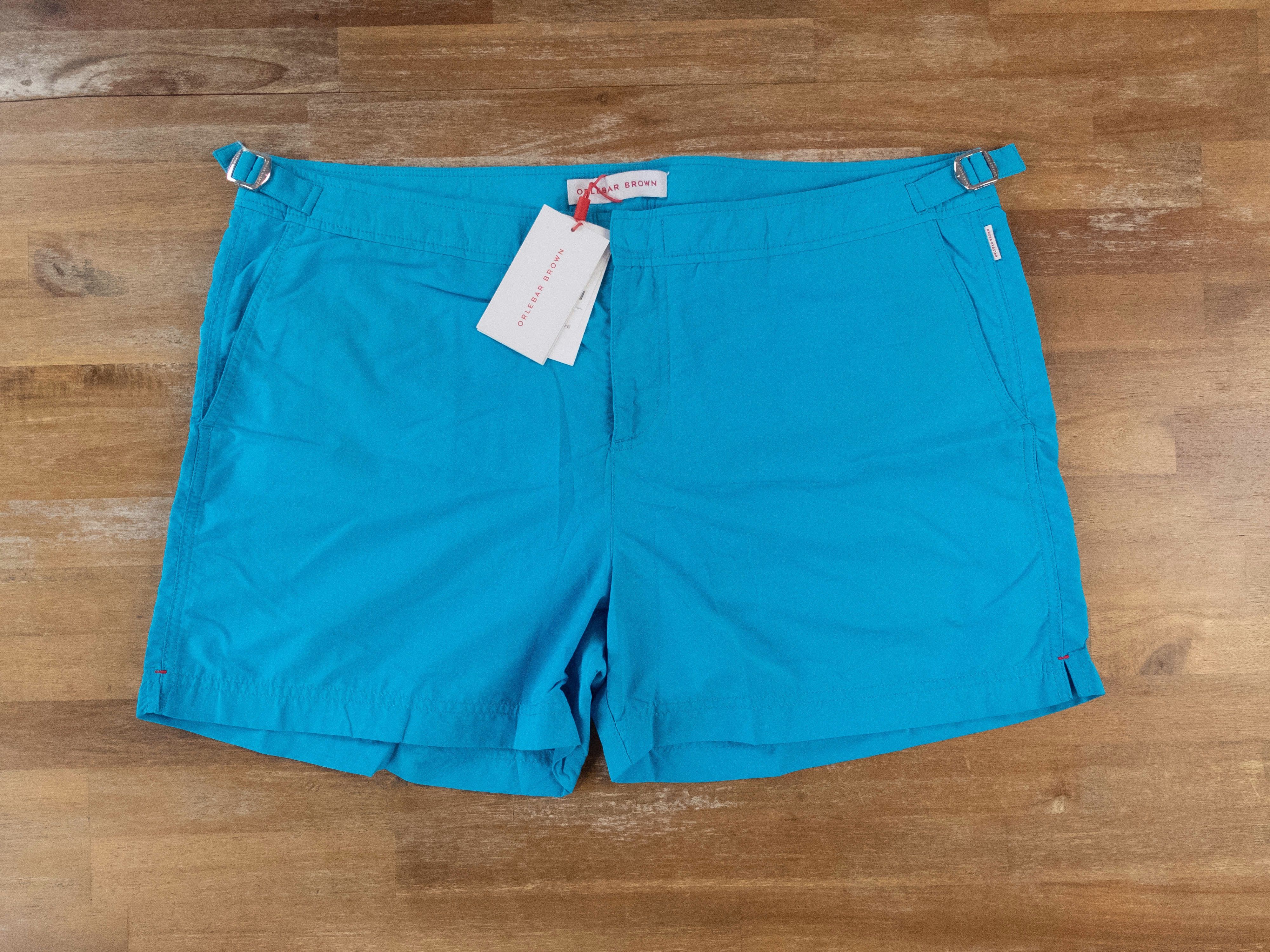 Orlebar Brown ORLEBAR BROWN Setter solid azure blue swim shorts 38 - NWT Size US 38 / EU 54 - 1 Thumbnail