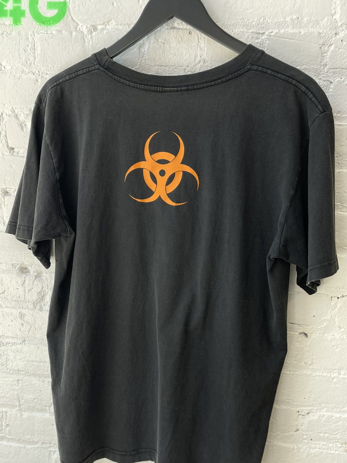 image of Vintage 90's Biohazard Shirt Thrashed Faded in Black, Men's (Size XL)