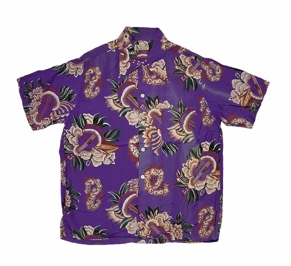 Denime Vintage Denime Aloha Hawaiian Hand Print Rayon Shirts Size US L / EU 52-54 / 3 - 1 Thumbnail