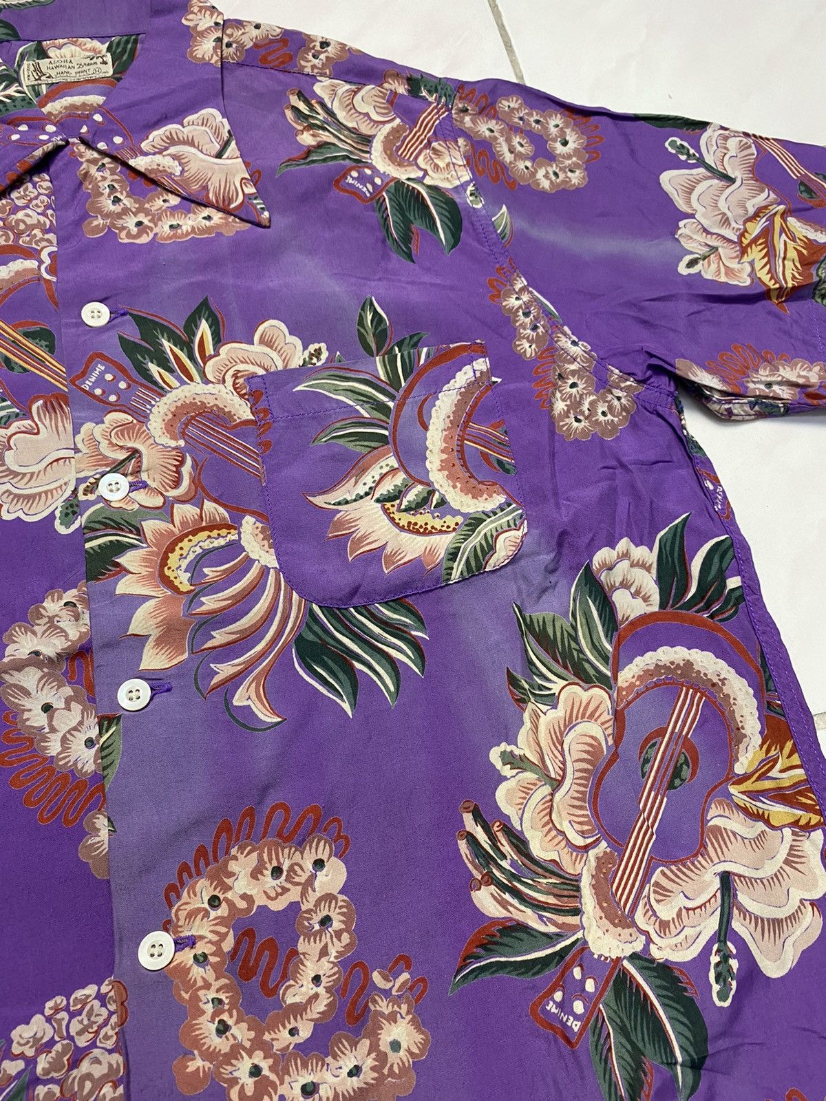 Denime Vintage Denime Aloha Hawaiian Hand Print Rayon Shirts Size US L / EU 52-54 / 3 - 5 Thumbnail