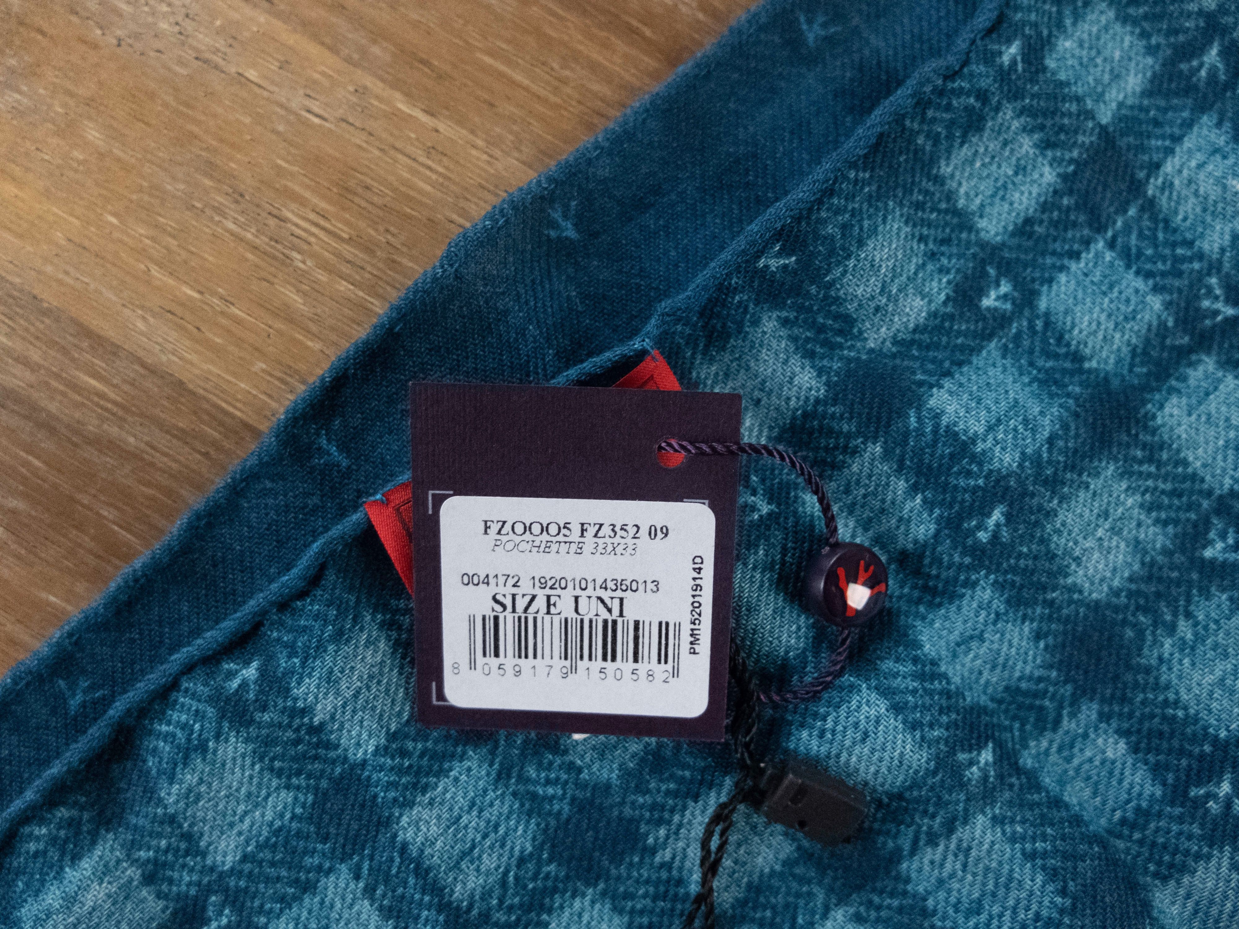 Isaia ISAIA blue branch logo print wool silk blend pocket square Size ONE SIZE - 4 Thumbnail