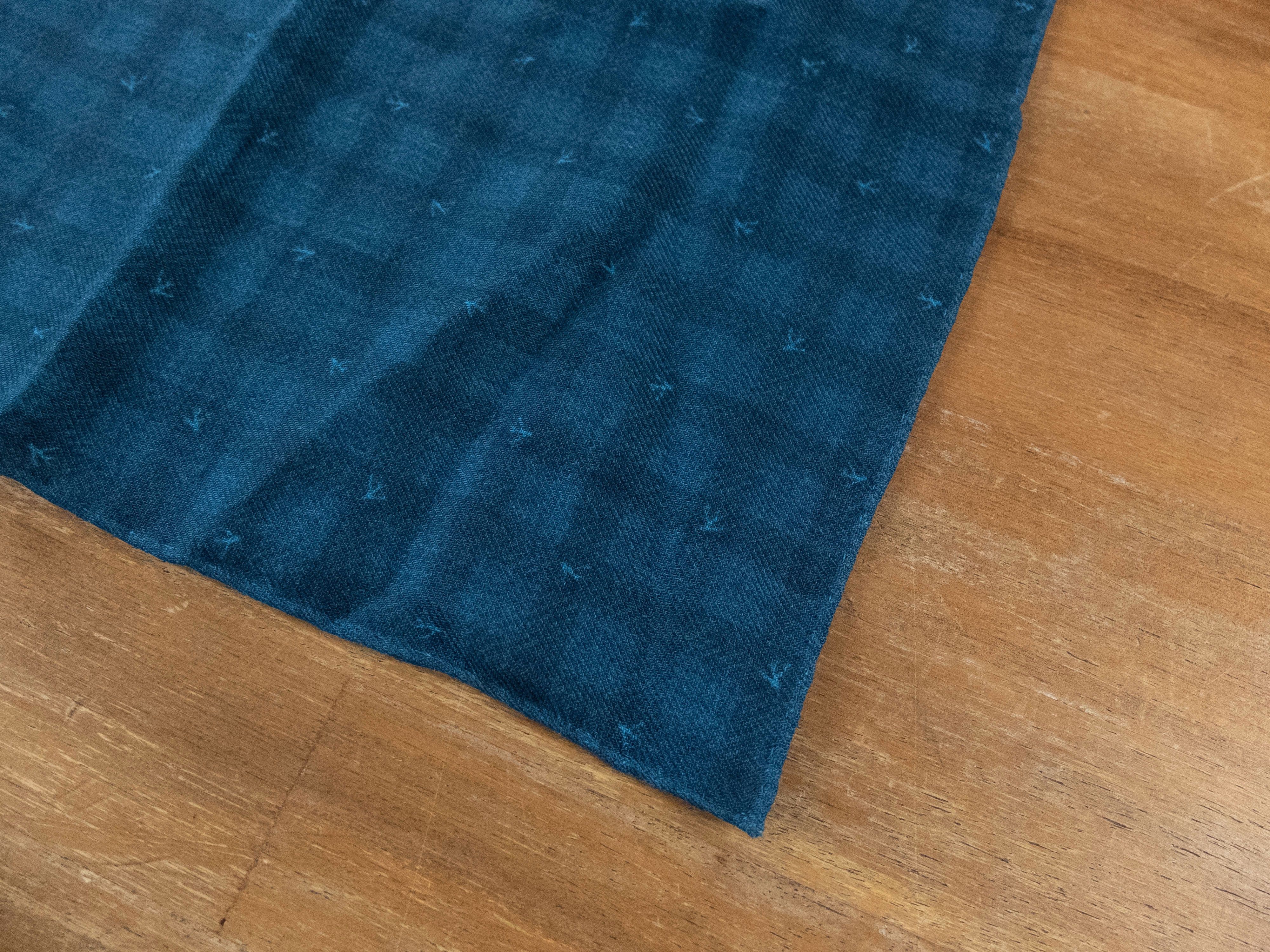 Isaia ISAIA blue branch logo print wool silk blend pocket square Size ONE SIZE - 2 Thumbnail