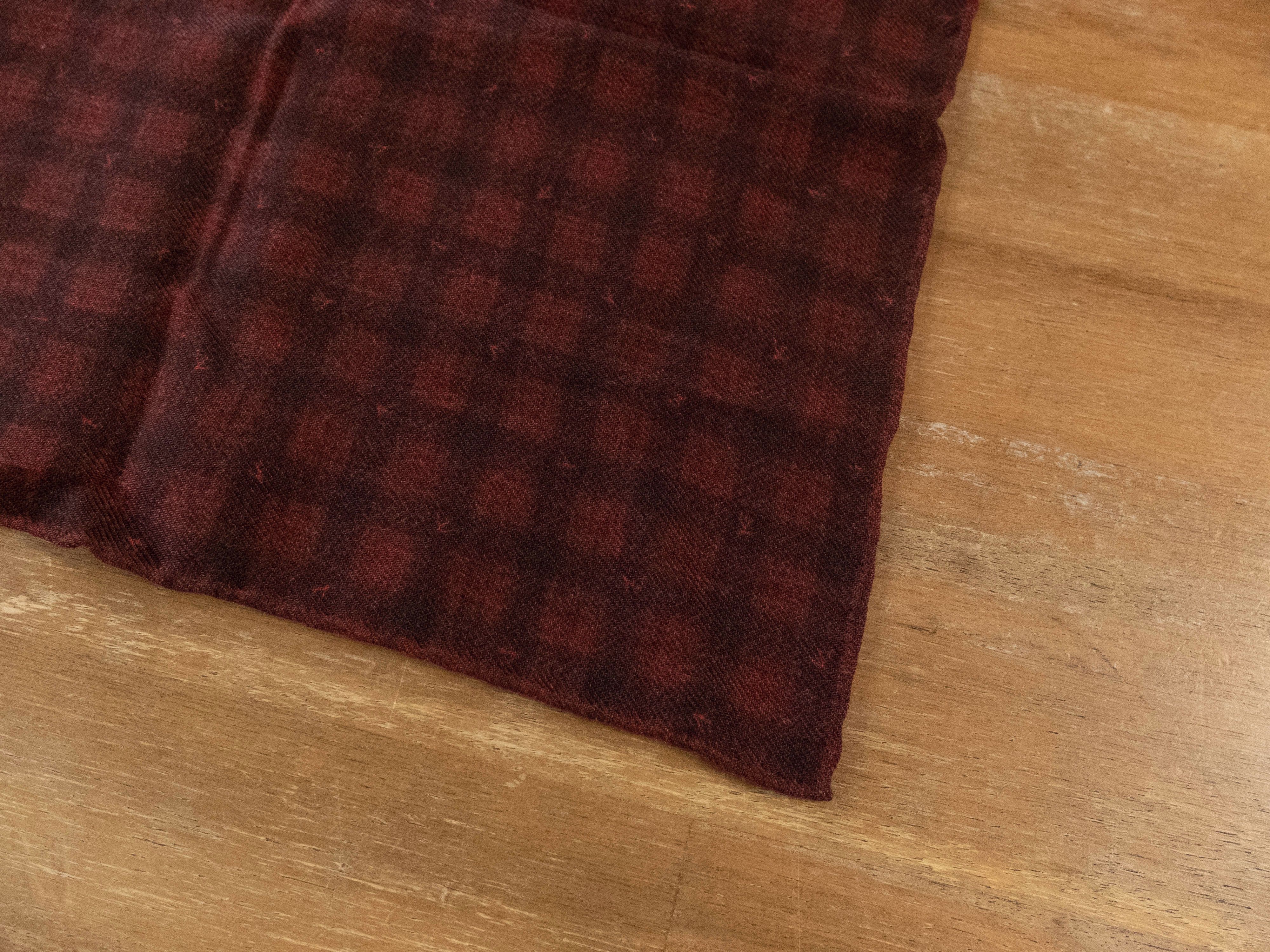 Isaia ISAIA burgundy branch logo print wool silk pocket square Size ONE SIZE - 2 Thumbnail