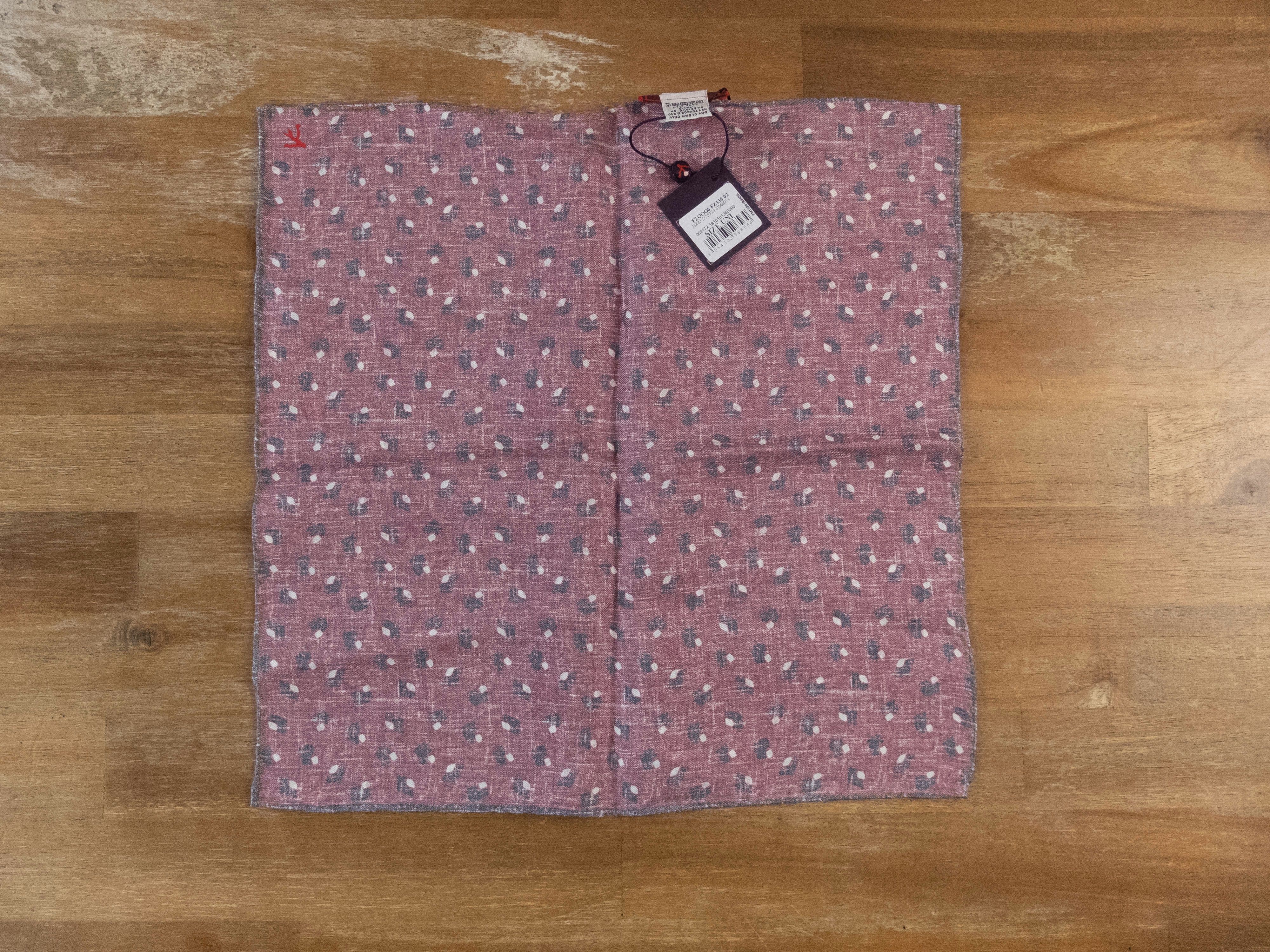 Isaia ISAIA gray red paisley print silk pocket square authentic Size ONE SIZE - 4 Thumbnail