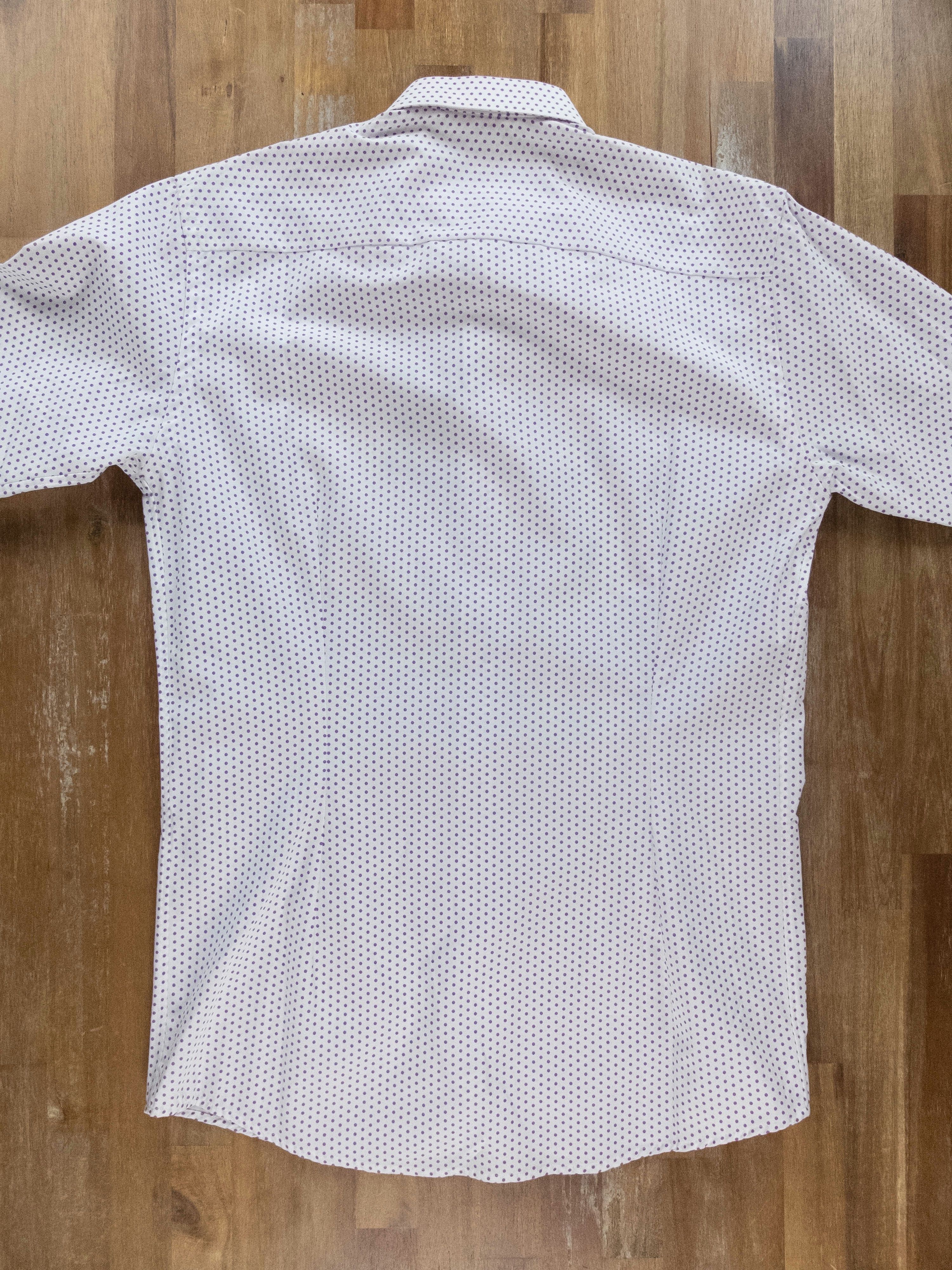 Eton ETON slim-fit white shirt w lavender polka dots - 39 / 15.5 Size US M / EU 48-50 / 2 - 5 Thumbnail