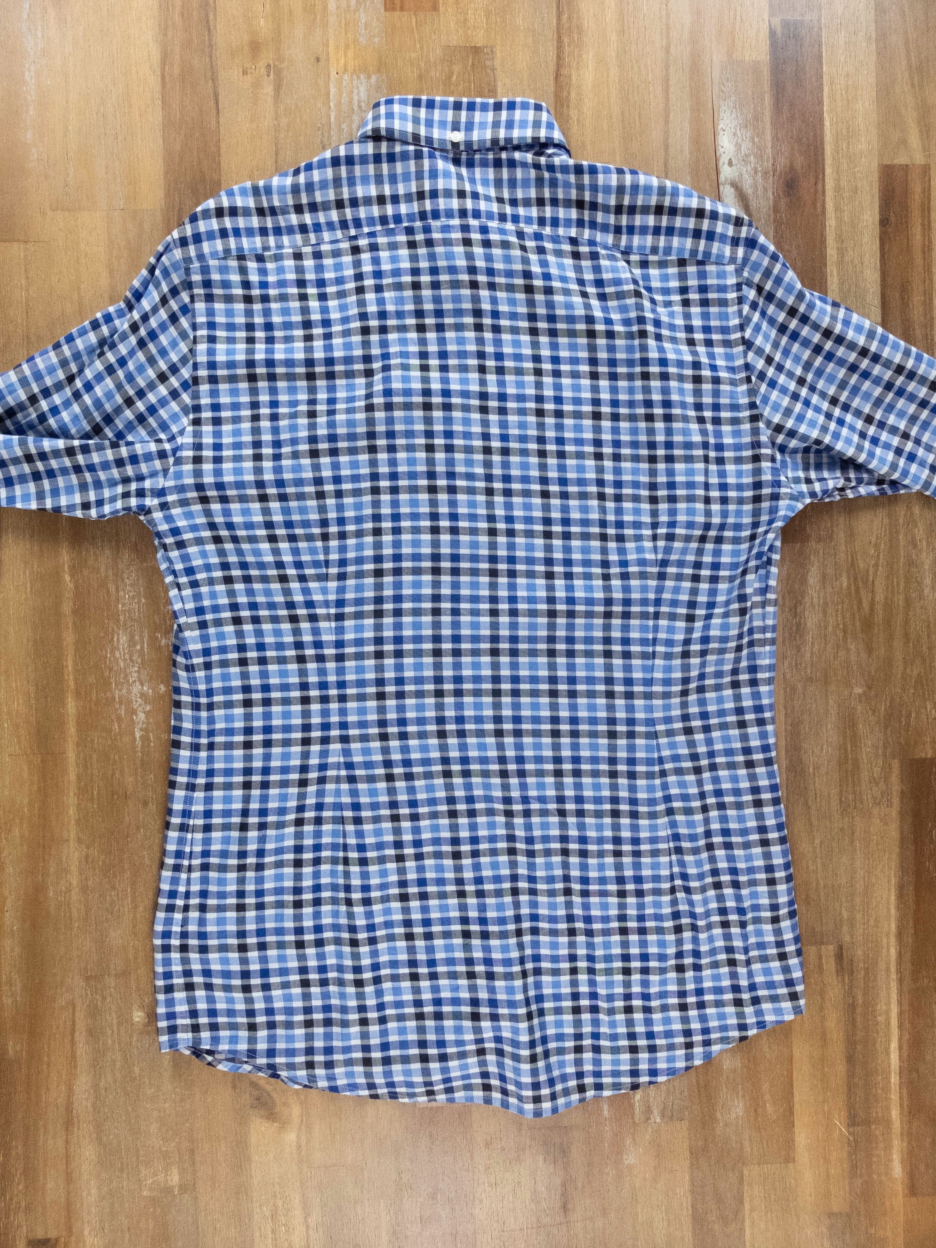 Eton ETON slim lightweight blue plaid button-down shirt 42 16.5 Size US L / EU 52-54 / 3 - 6 Thumbnail