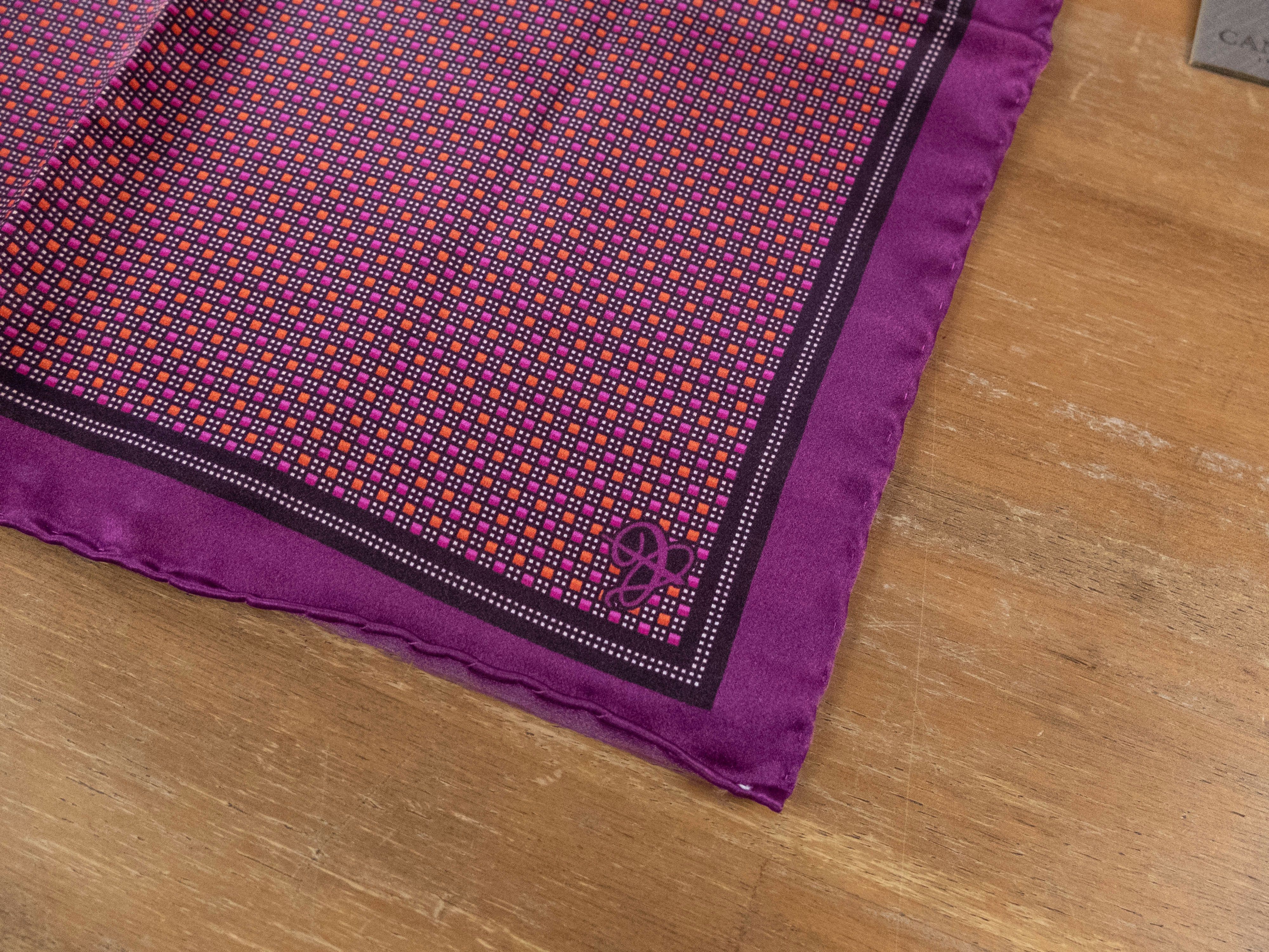 Canali CANALI purple mini squares print silk pocket square NWT Size ONE SIZE - 2 Thumbnail
