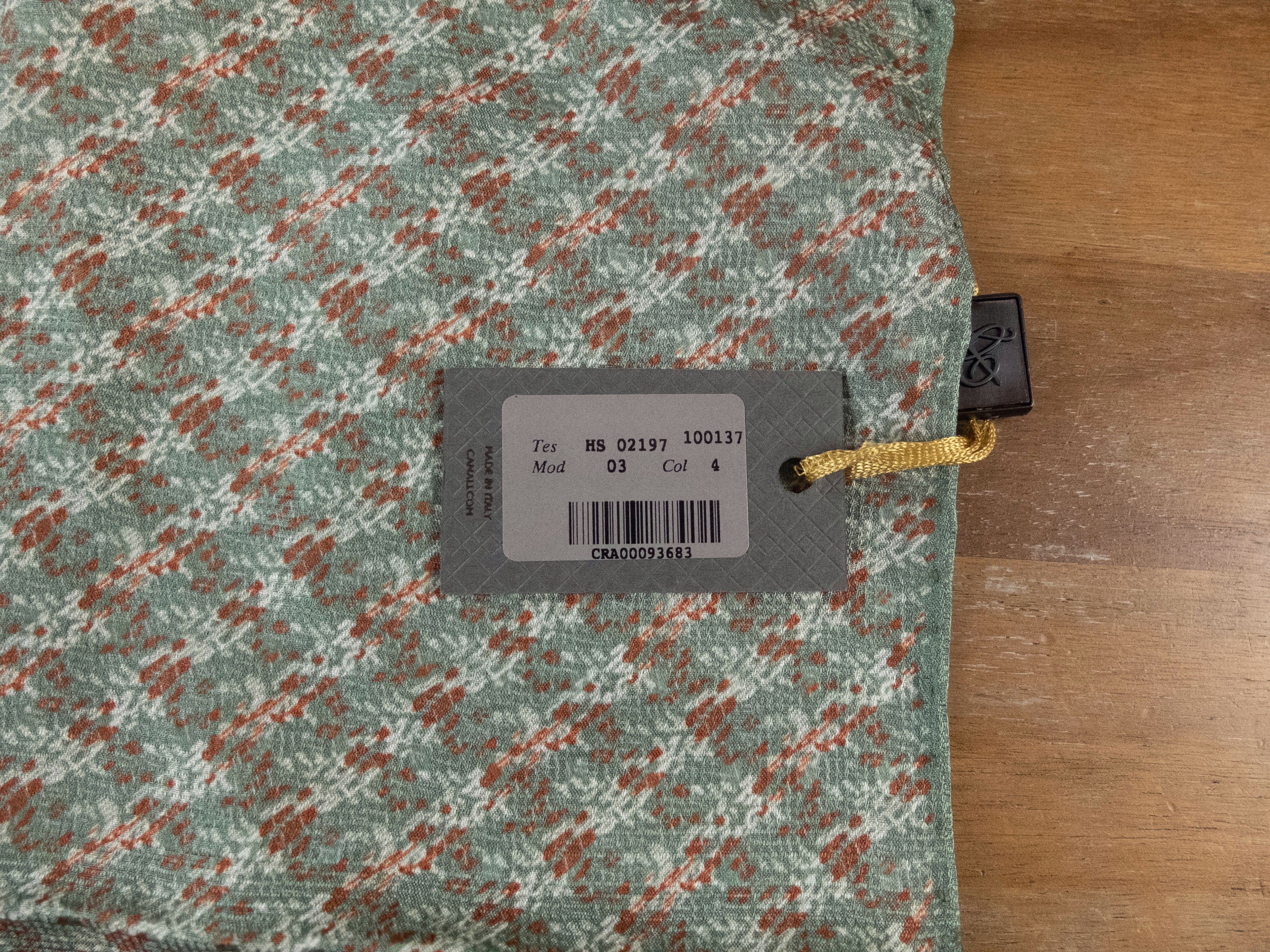 Canali CANALI green houndstooth print silk pocket square authentic Size ONE SIZE - 3 Thumbnail