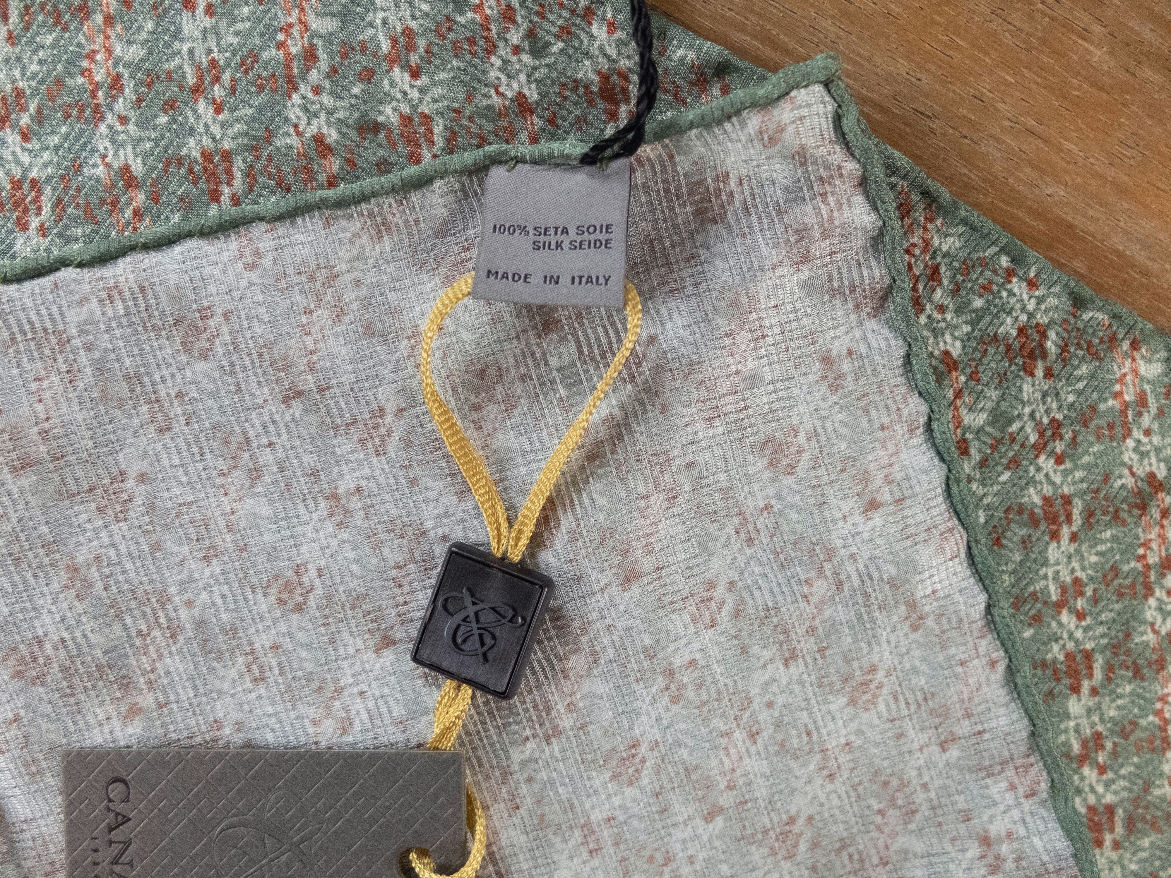 Canali CANALI green houndstooth print silk pocket square authentic Size ONE SIZE - 4 Thumbnail