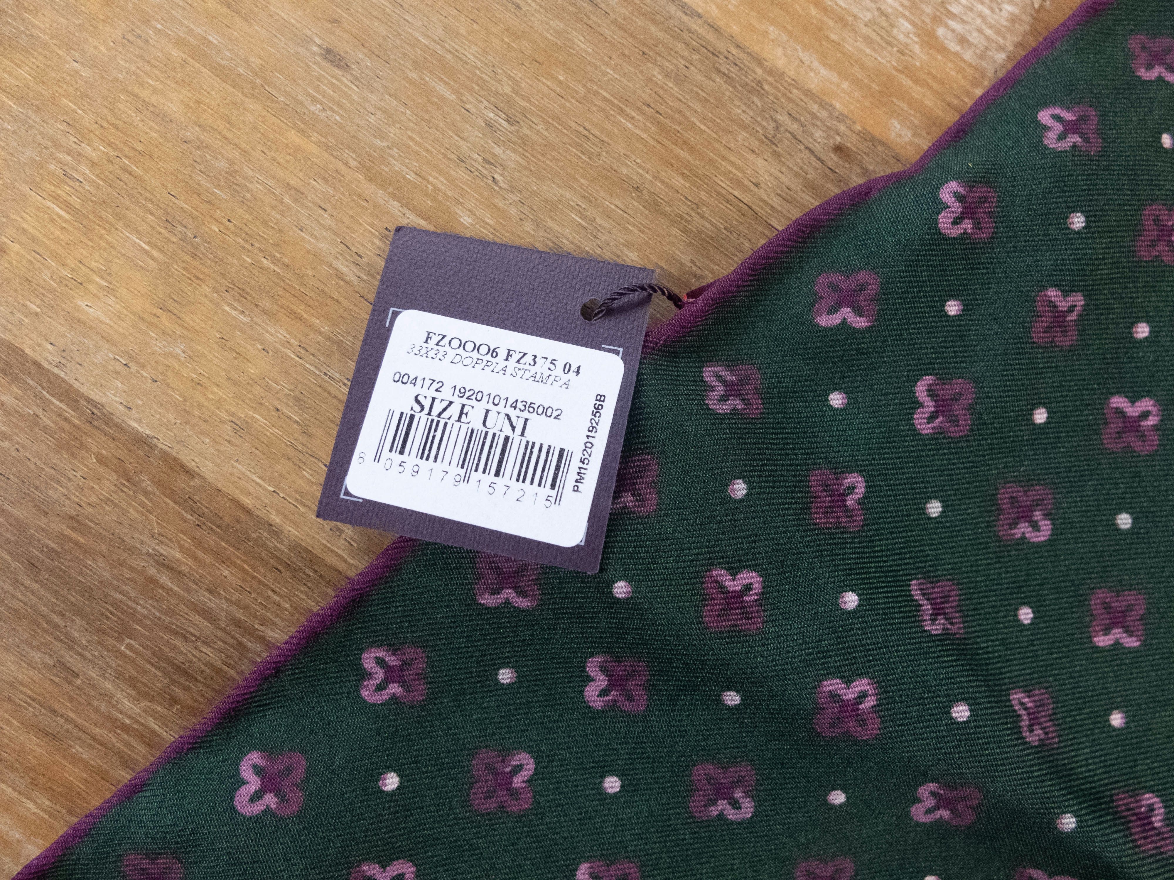 Isaia ISAIA green floral paisley reversible silk pocket square Size ONE SIZE - 3 Thumbnail