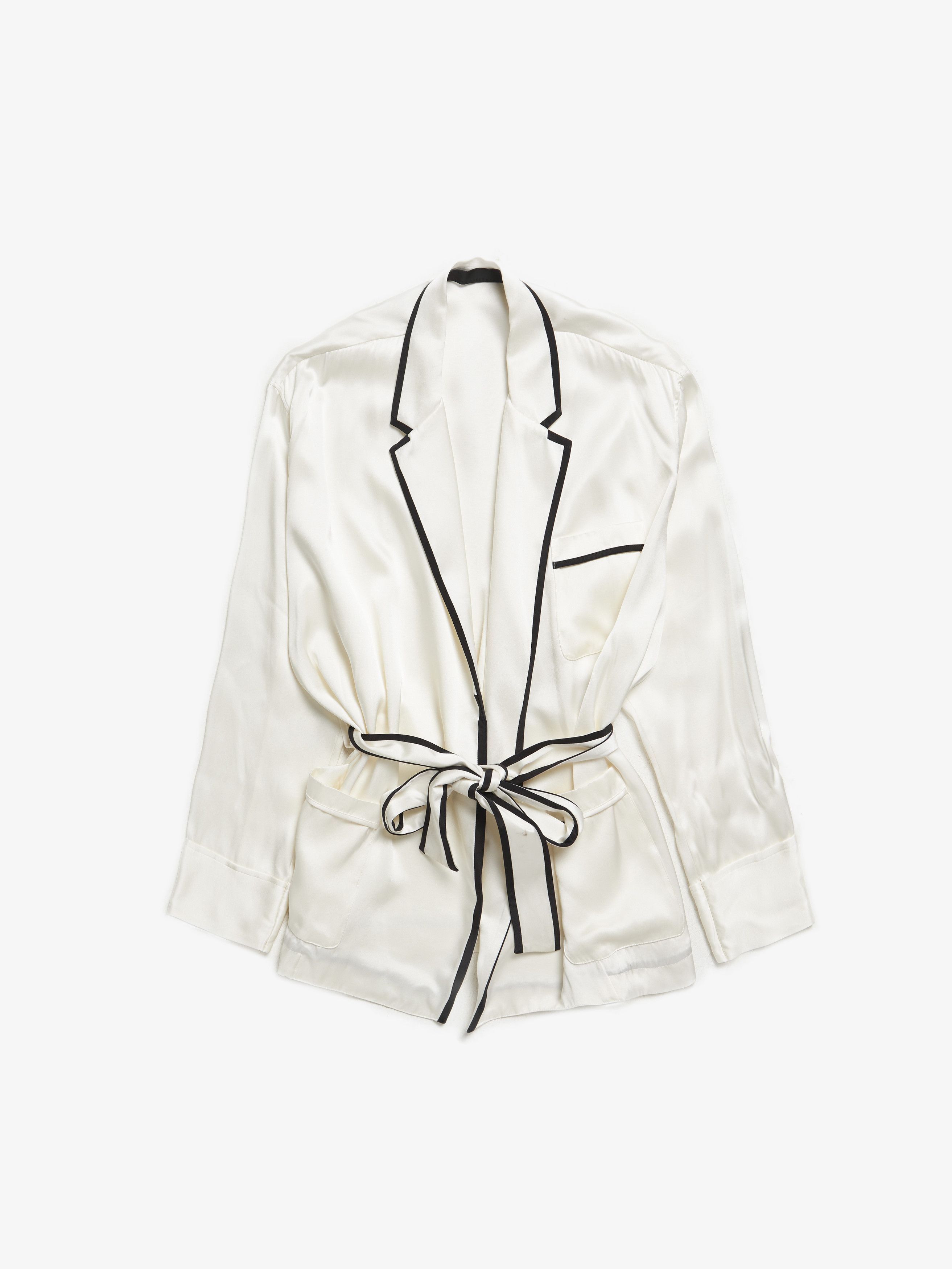 image of Haider Ackermann Ivory Pyjama Shirt, Women's (Size XS)