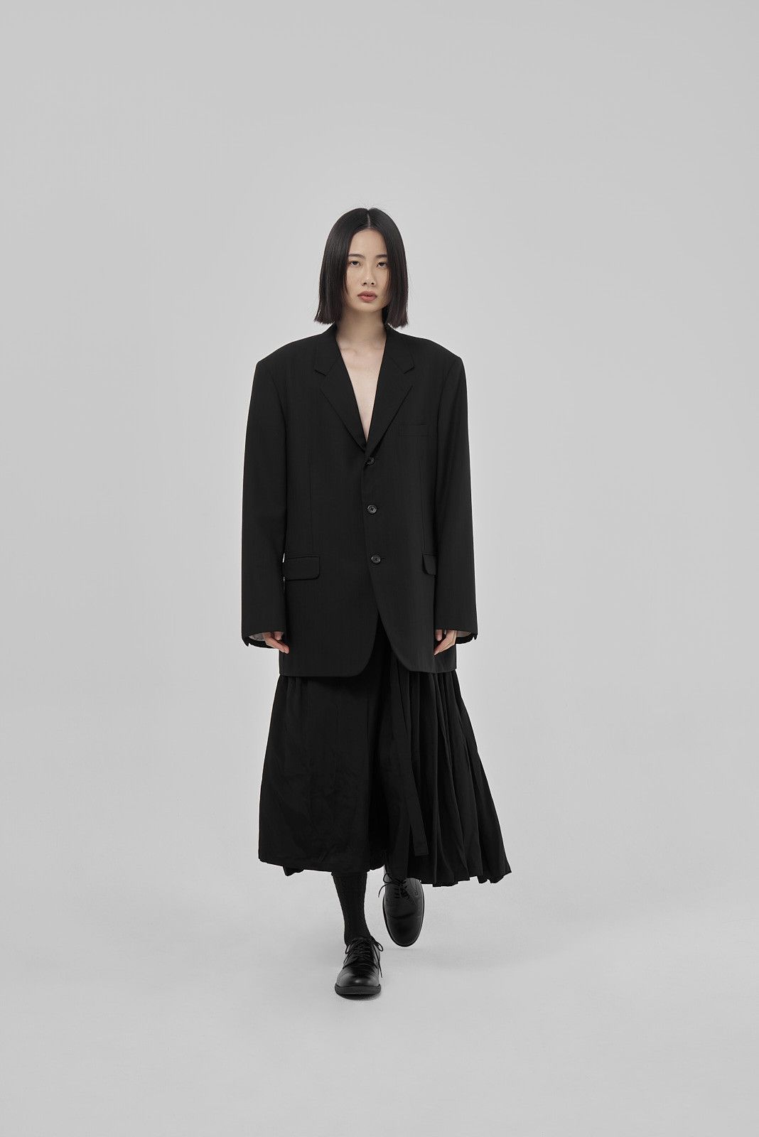 image of Yohji Yamamoto Femme - Rolled Long Skirt in Black, Women's (Size 26)