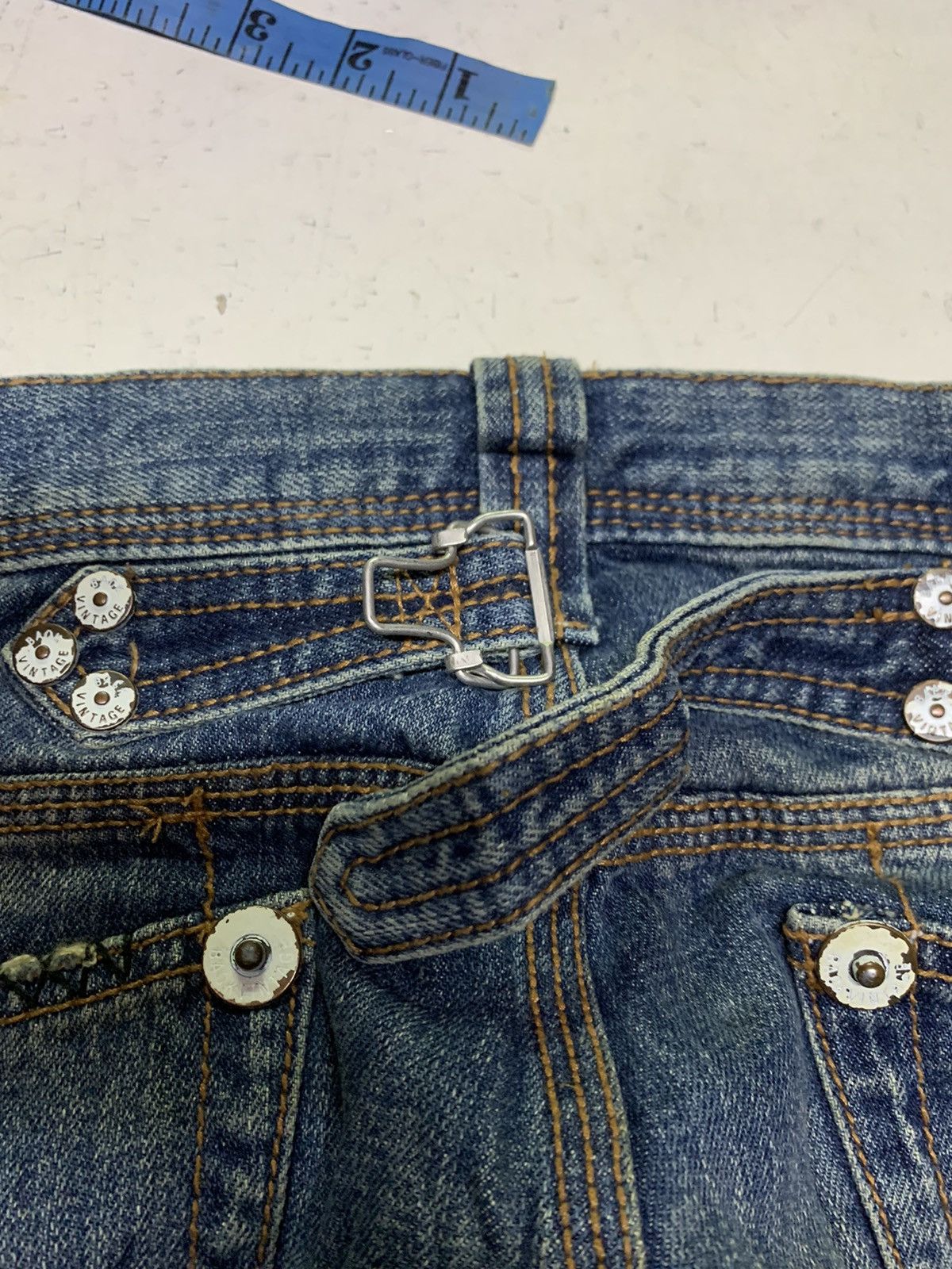 Designer Back vintage denim Size US 33 - 12 Thumbnail