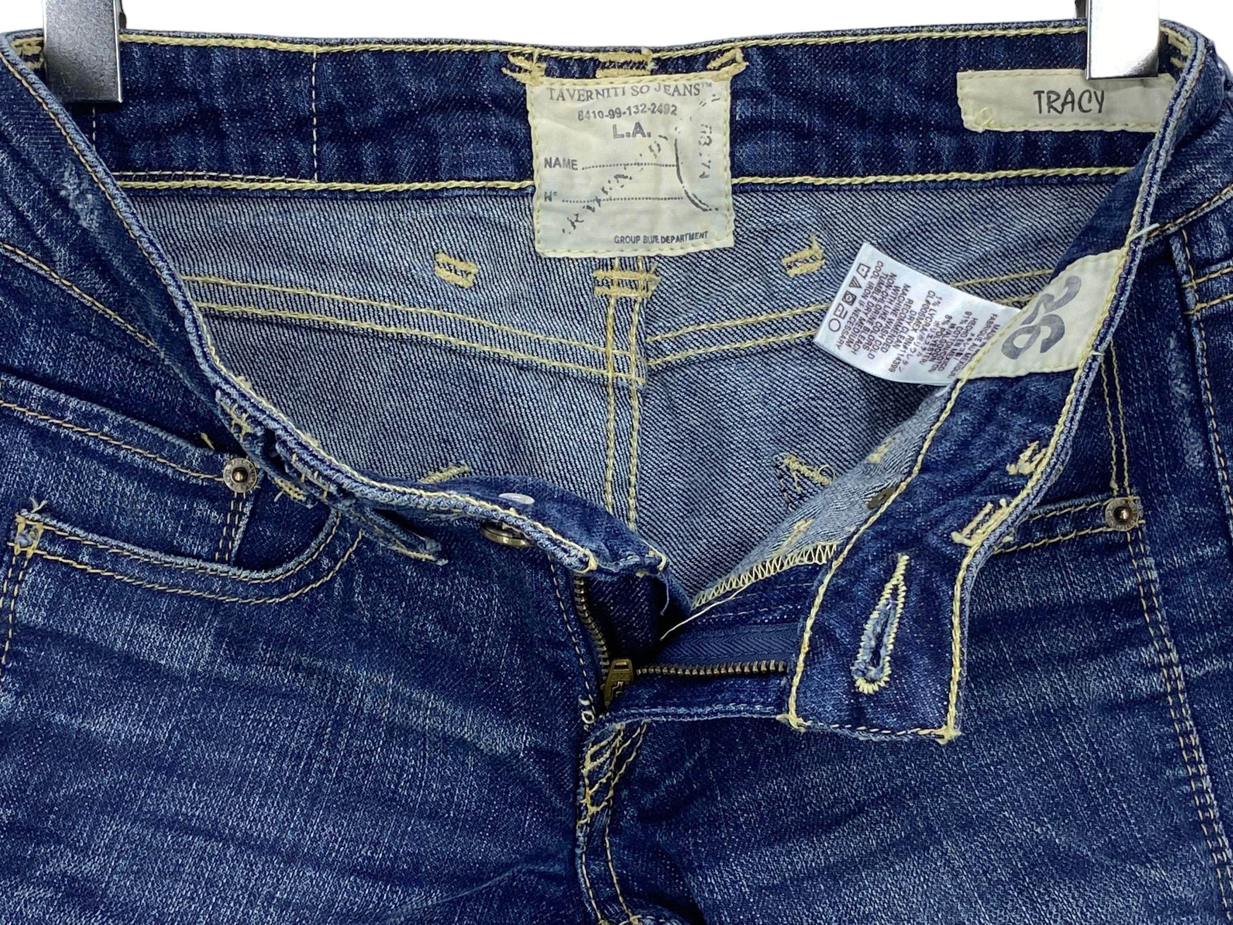 Taverniti Taverniti SO Jeans Patchwork Tapered Pants Distressed Denim Size 29" - 4 Thumbnail