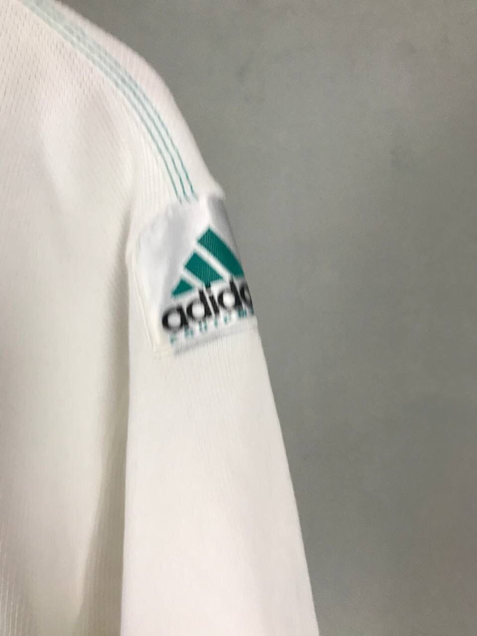 Adidas Adidas Equipment Vintage White Polo Tee Size US M / EU 48-50 / 2 - 3 Thumbnail
