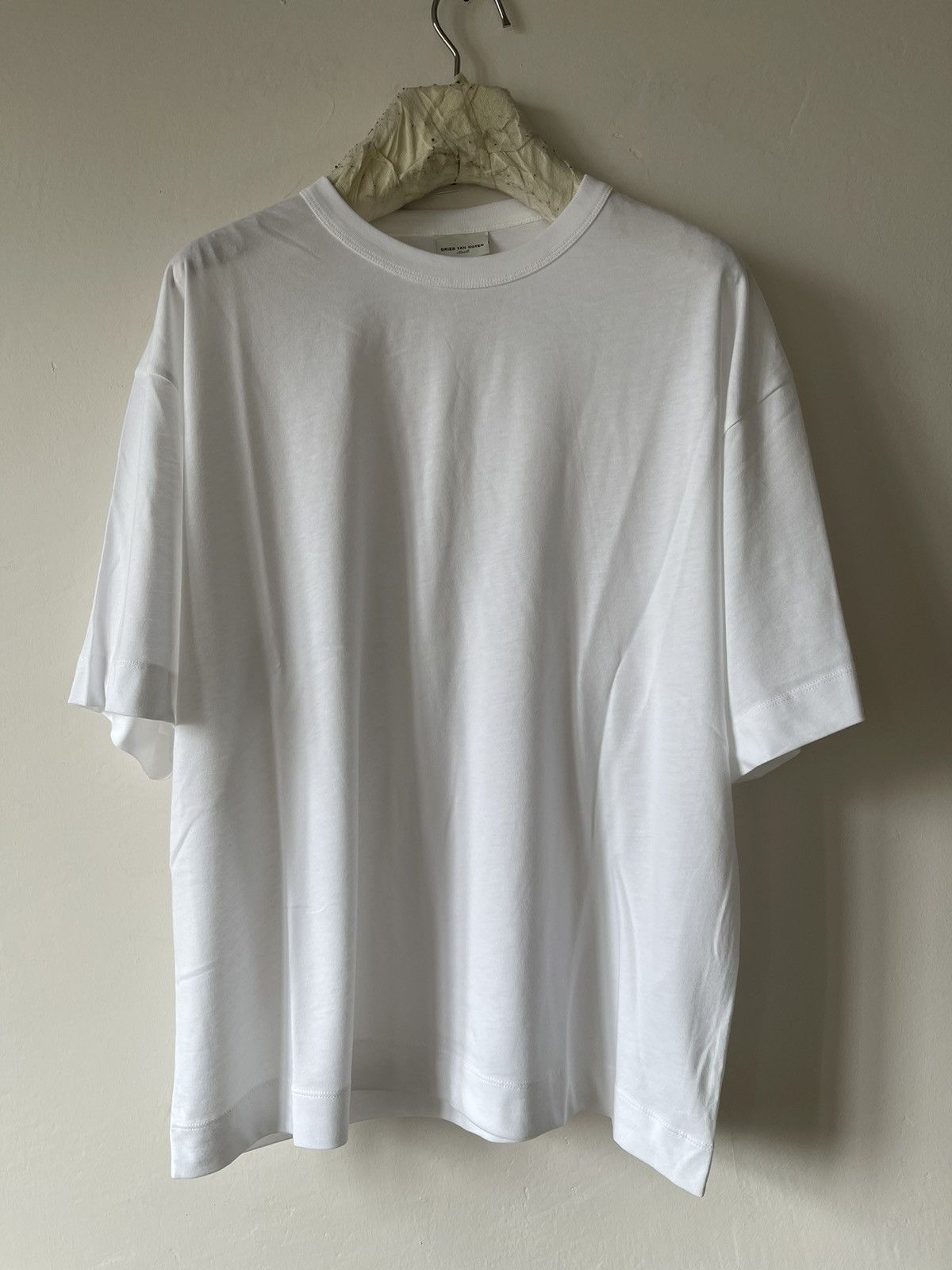 Tシャツ・カットソー DRIES VAN NOTEN WHITE COTTON HEGLAND OVERSIZE T-SHIRT Dries Van Noten Women's' Oversized Cotton T-Shirt in White