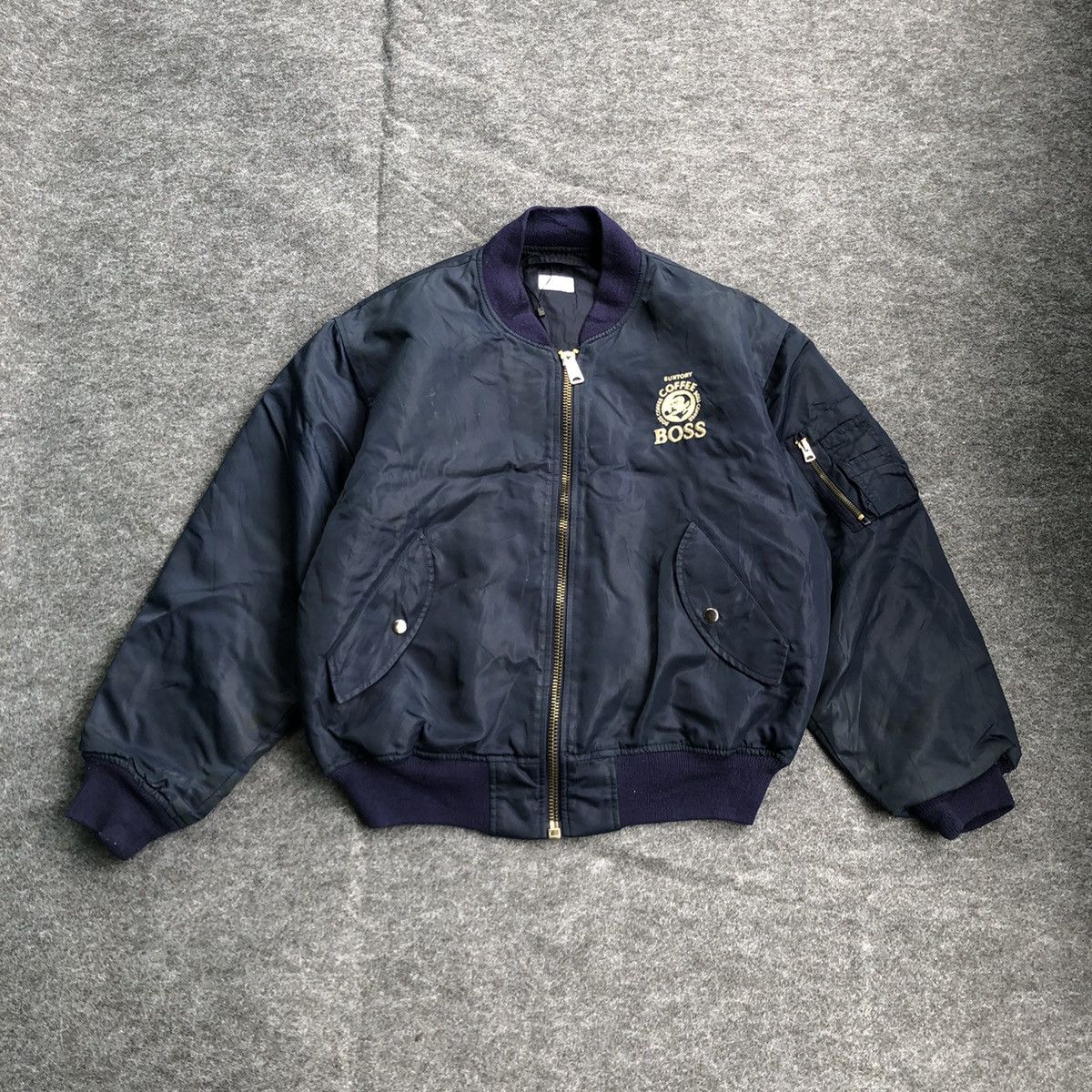 Japanese Brand Vtg Bomber Jacket Boss Coffee Suntory Embrodery Big Logo Size US L / EU 52-54 / 3 - 2 Thumbnail