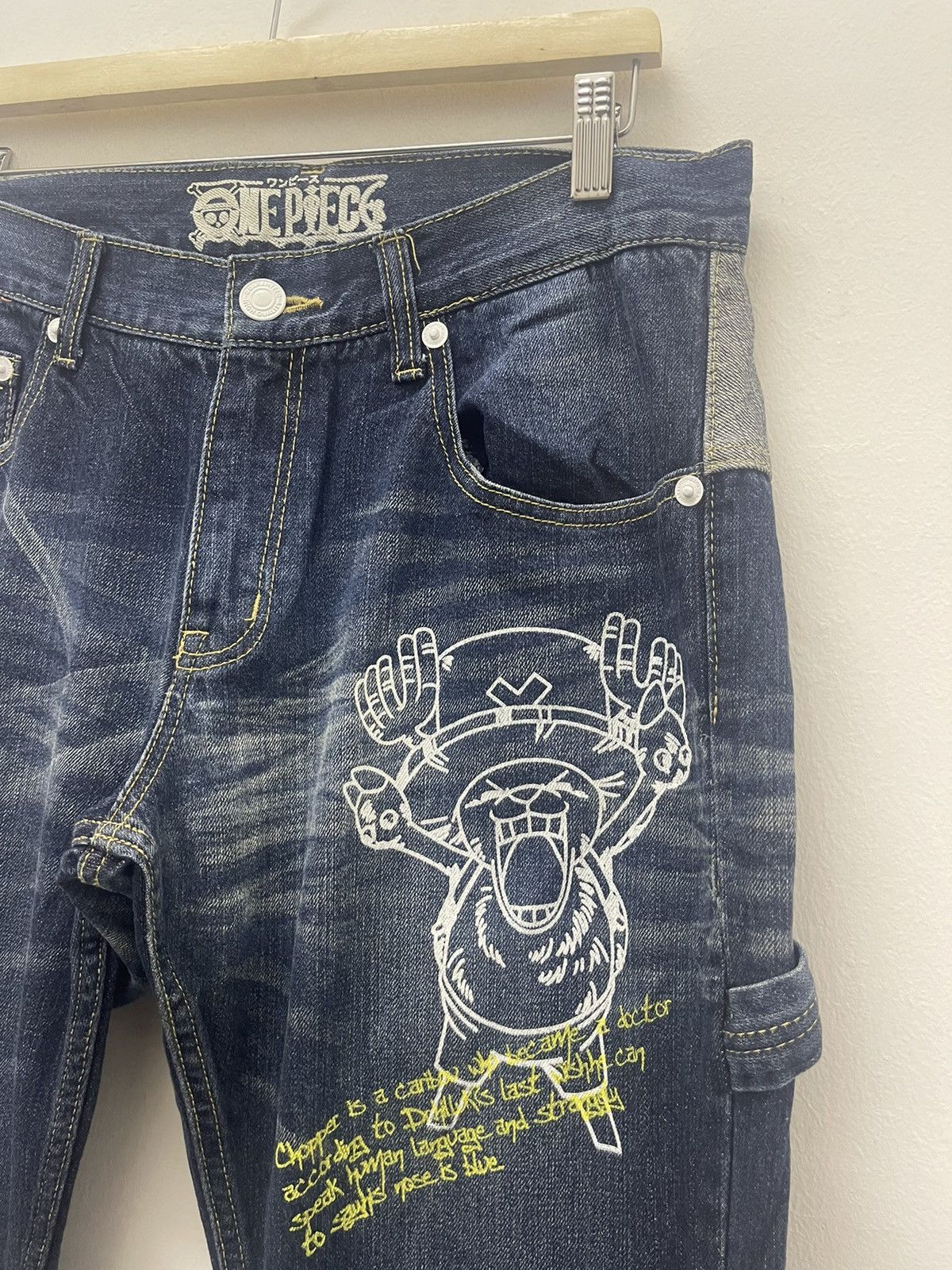 One Piece Rare ONE PIECE Chopper Japan Anime Manga Denim Jeans Pant Size US 33 - 9 Thumbnail