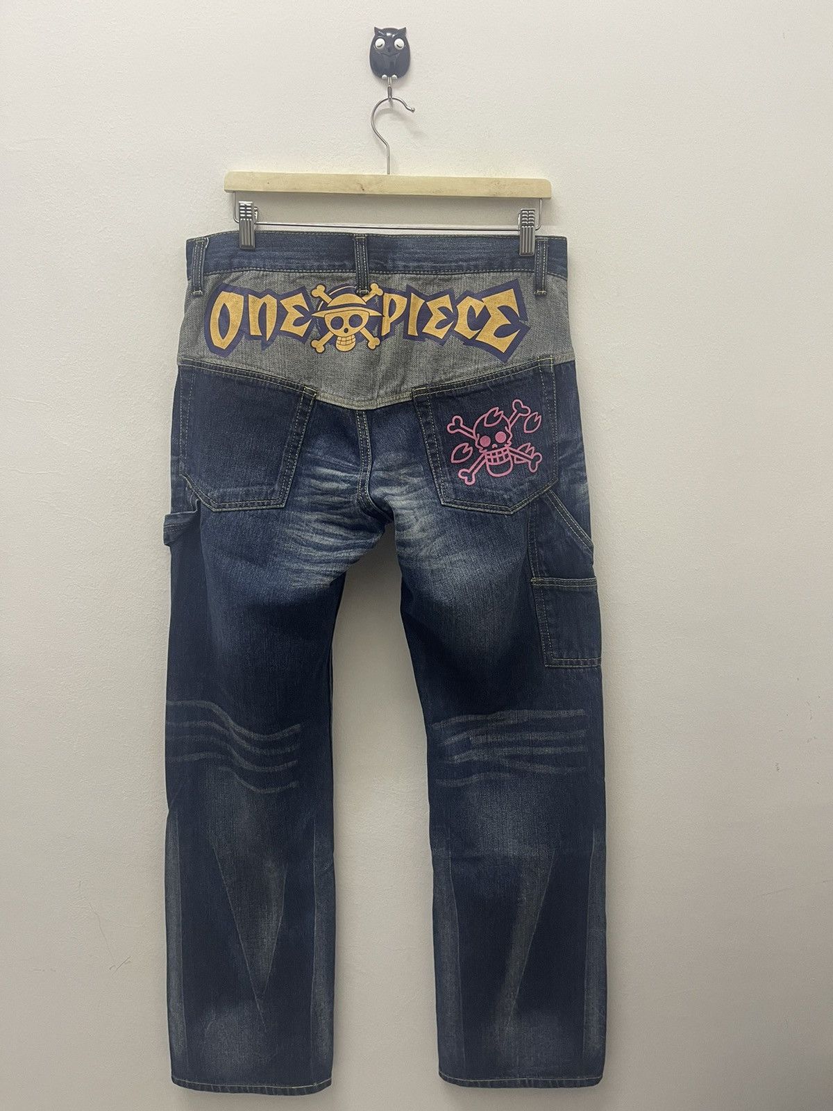 One Piece Rare ONE PIECE Chopper Japan Anime Manga Denim Jeans Pant Size US 33 - 1 Thumbnail