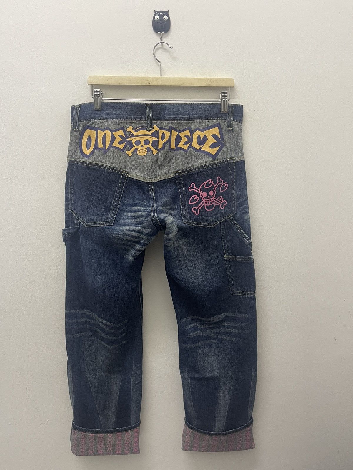 One Piece Rare ONE PIECE Chopper Japan Anime Manga Denim Jeans Pant Size US 33 - 2 Thumbnail