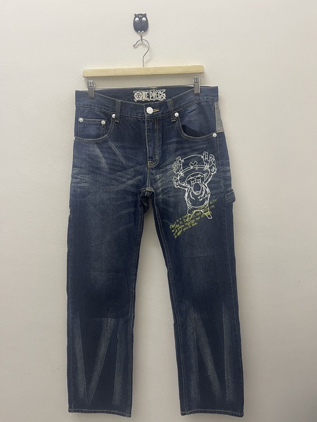 One Piece Rare ONE PIECE Chopper Japan Anime Manga Denim Jeans Pant Size US 33 - 7 Thumbnail