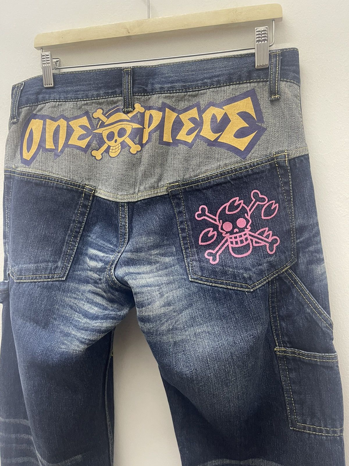 One Piece Rare ONE PIECE Chopper Japan Anime Manga Denim Jeans Pant Size US 33 - 3 Thumbnail