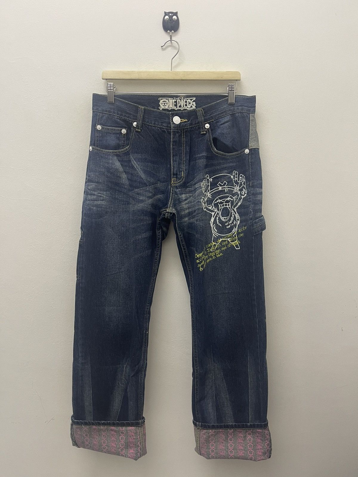 One Piece Rare ONE PIECE Chopper Japan Anime Manga Denim Jeans Pant Size US 33 - 5 Thumbnail