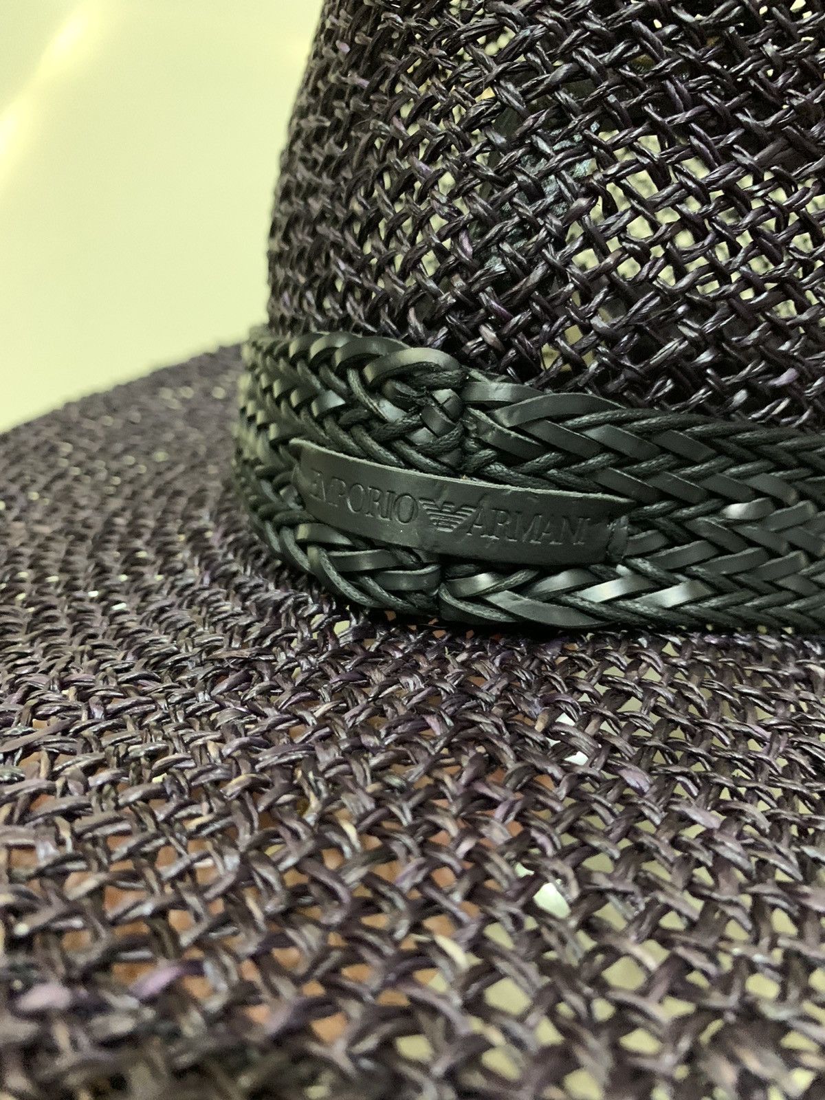 Emporio Armani VINTAGE EMPORIO ARMANI MESH STRAW HAT SIZE 58 Size ONE SIZE - 5 Thumbnail