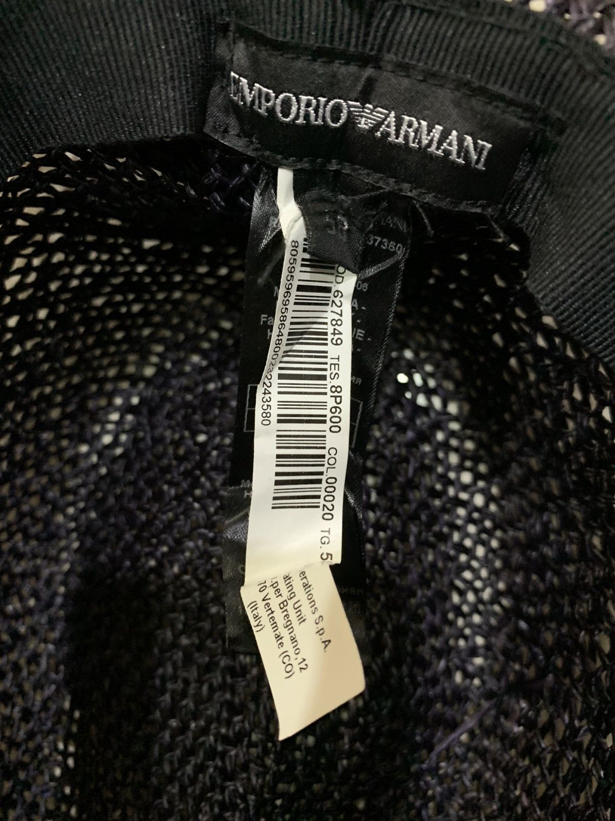 Emporio Armani VINTAGE EMPORIO ARMANI MESH STRAW HAT SIZE 58 Size ONE SIZE - 7 Thumbnail