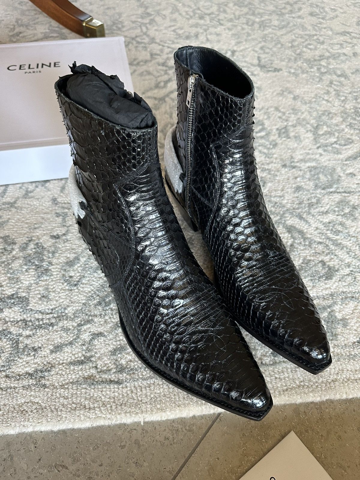 Celine SS20 Celine Berlin cavalry boots in python Hedi Slimane Size US 13 / EU 46 - 16 Thumbnail
