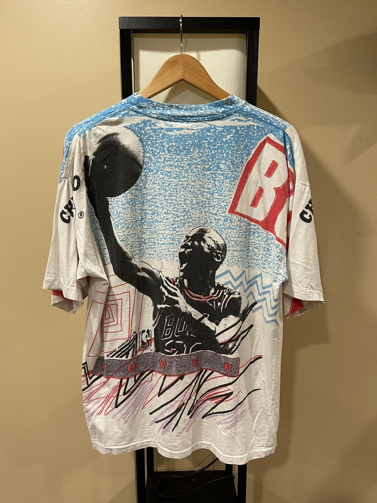 NBA Vintage Michael Jordan Chicago Bulls All Over Print 90’s Size US L / EU 52-54 / 3 - 3 Thumbnail