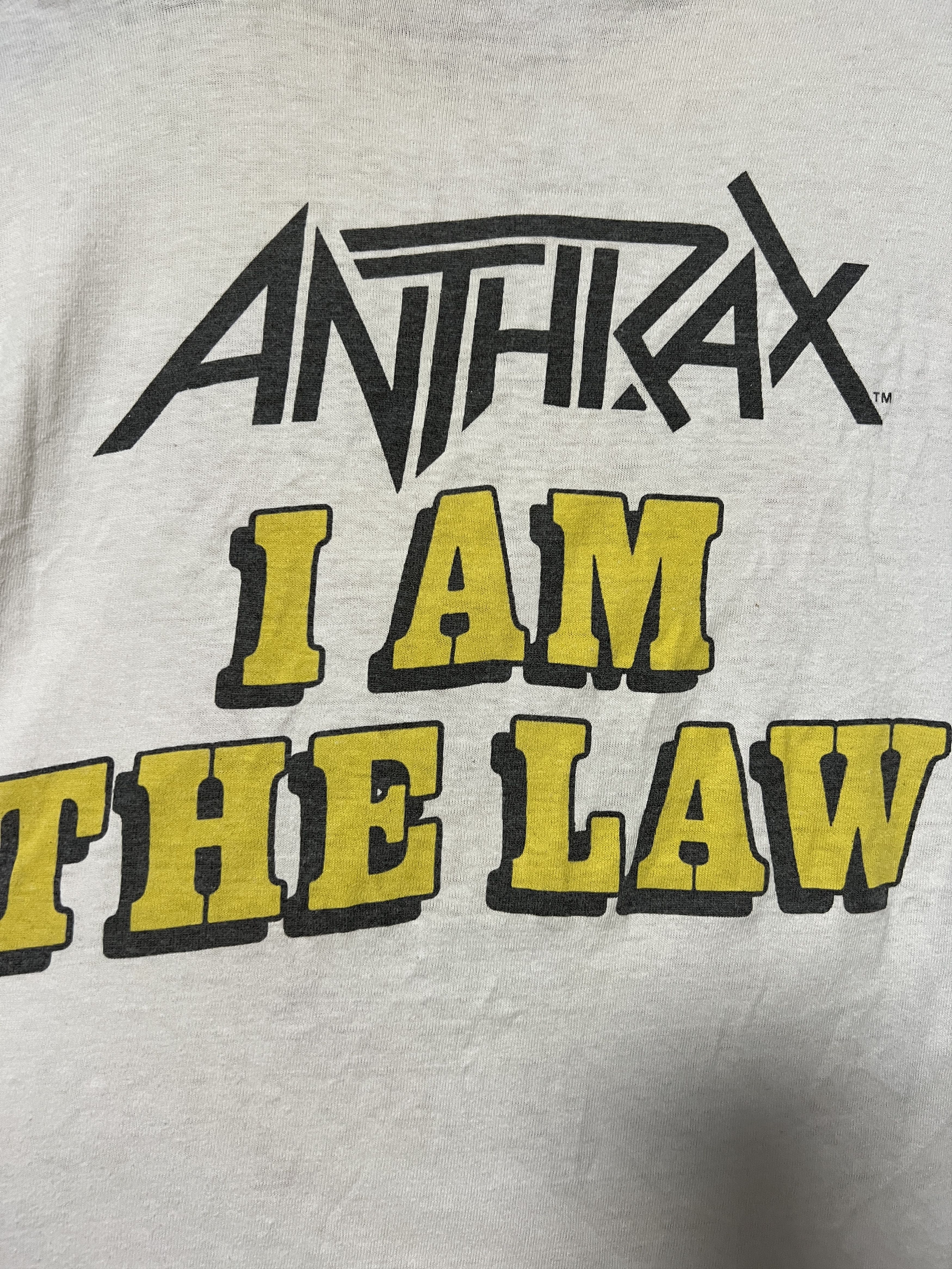 Band Tees × Vintage Vintage 1987 Anthrax Judge Dredd i am the law T-shirt Size US L / EU 52-54 / 3 - 16 Thumbnail