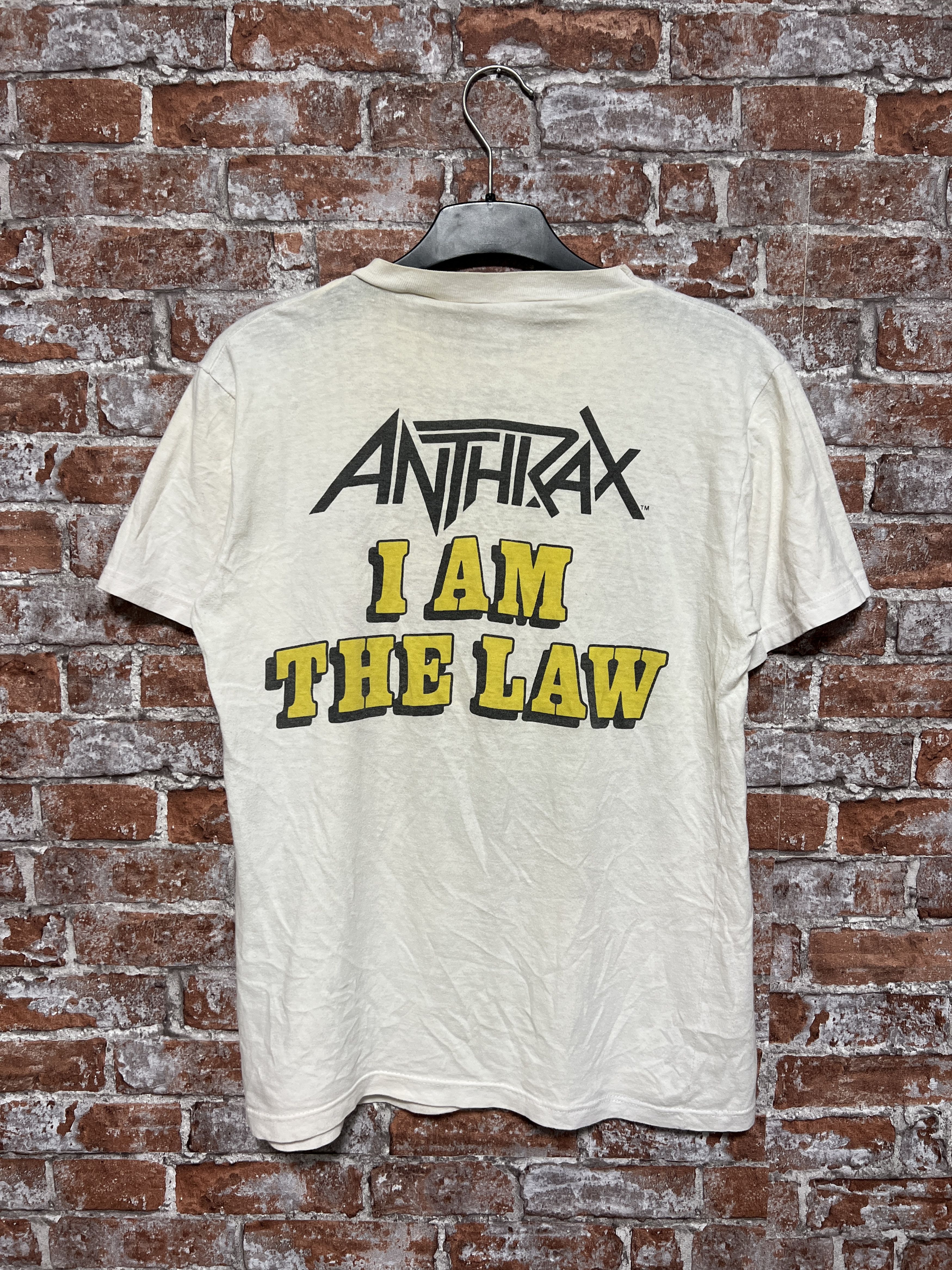 Band Tees × Vintage Vintage 1987 Anthrax Judge Dredd i am the law T-shirt Size US L / EU 52-54 / 3 - 2 Thumbnail