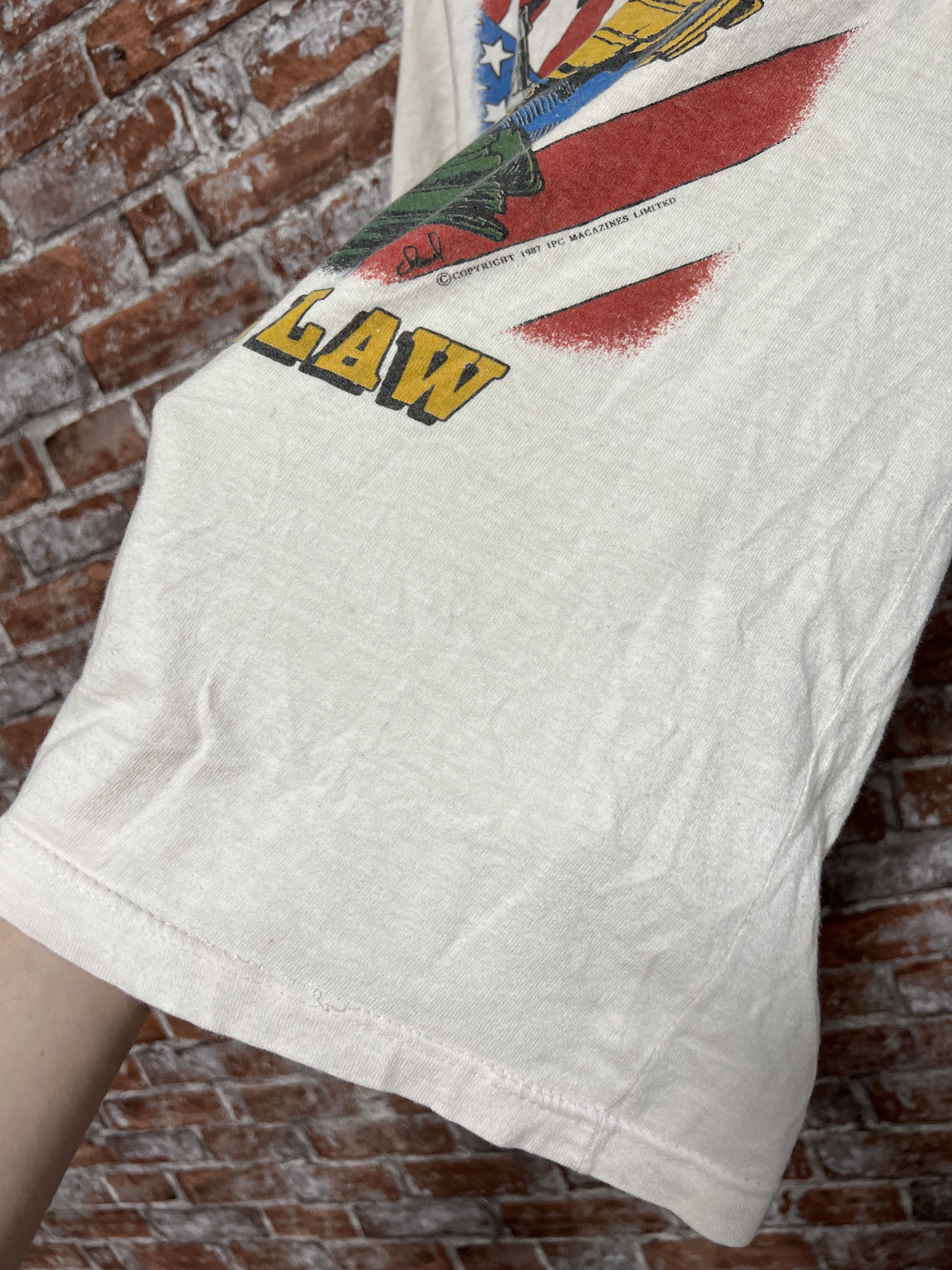 Band Tees × Vintage Vintage 1987 Anthrax Judge Dredd i am the law T-shirt Size US L / EU 52-54 / 3 - 11 Thumbnail
