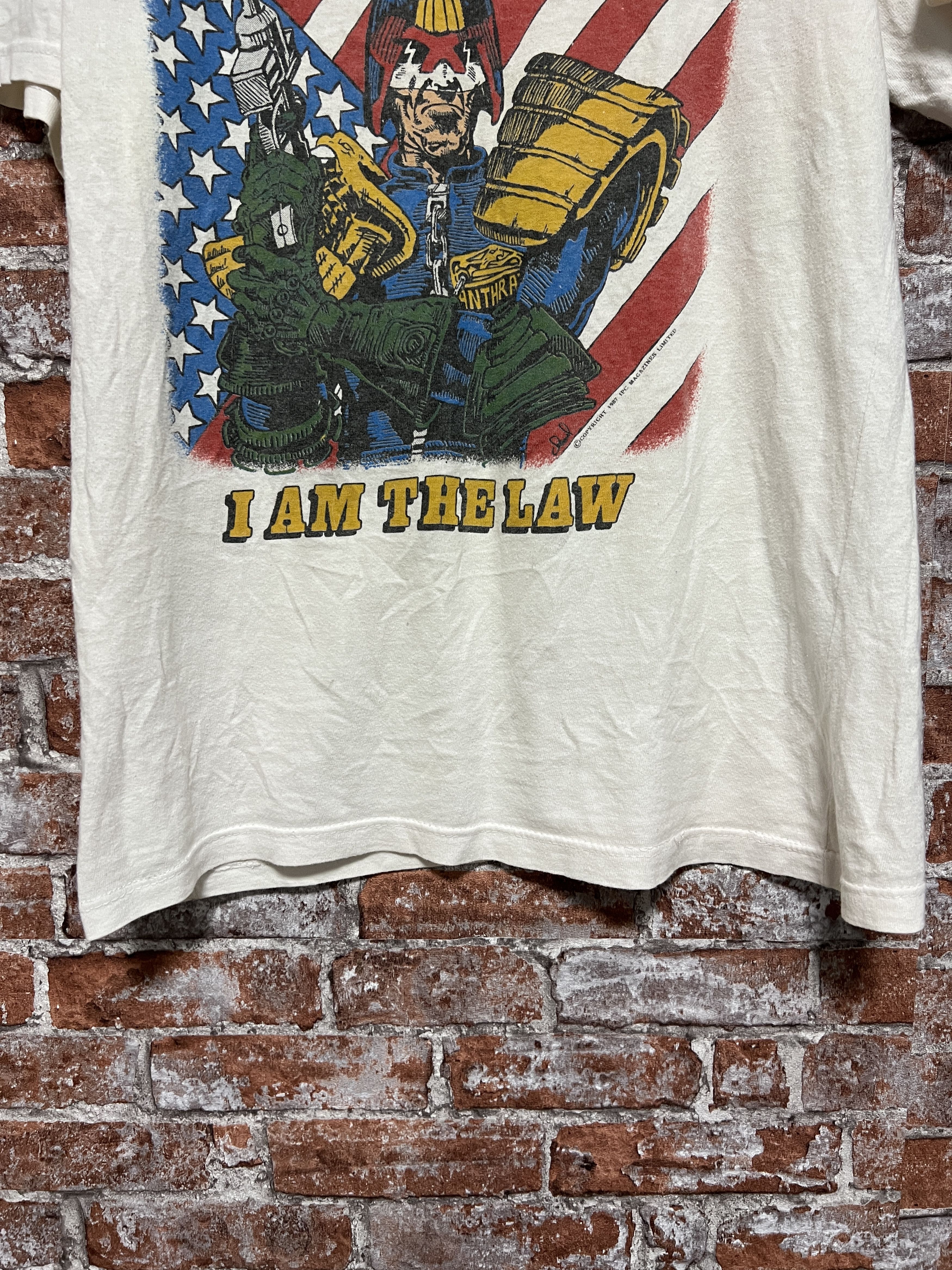 Band Tees × Vintage Vintage 1987 Anthrax Judge Dredd i am the law T-shirt Size US L / EU 52-54 / 3 - 9 Thumbnail
