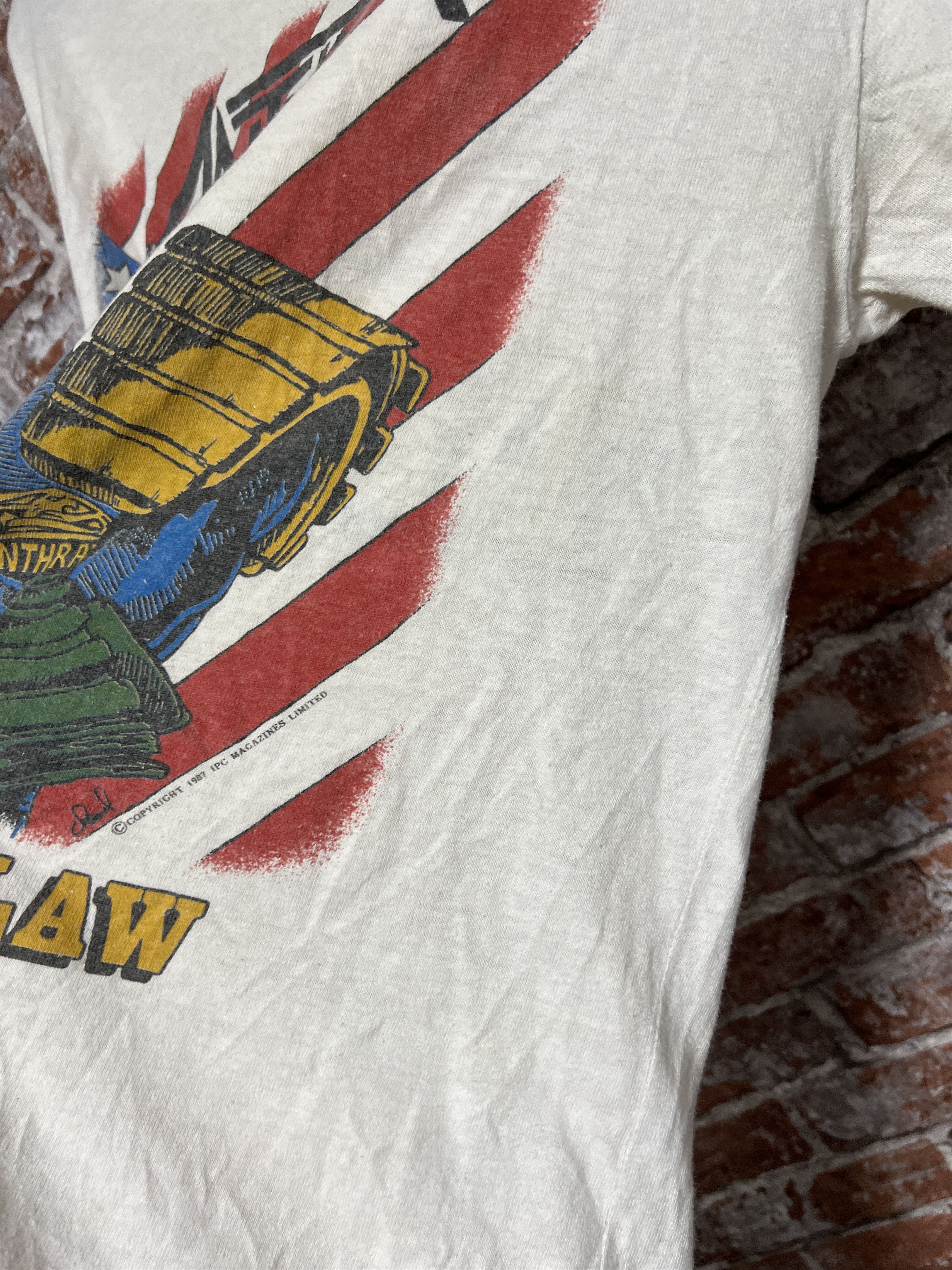 Band Tees × Vintage Vintage 1987 Anthrax Judge Dredd i am the law T-shirt Size US L / EU 52-54 / 3 - 13 Thumbnail