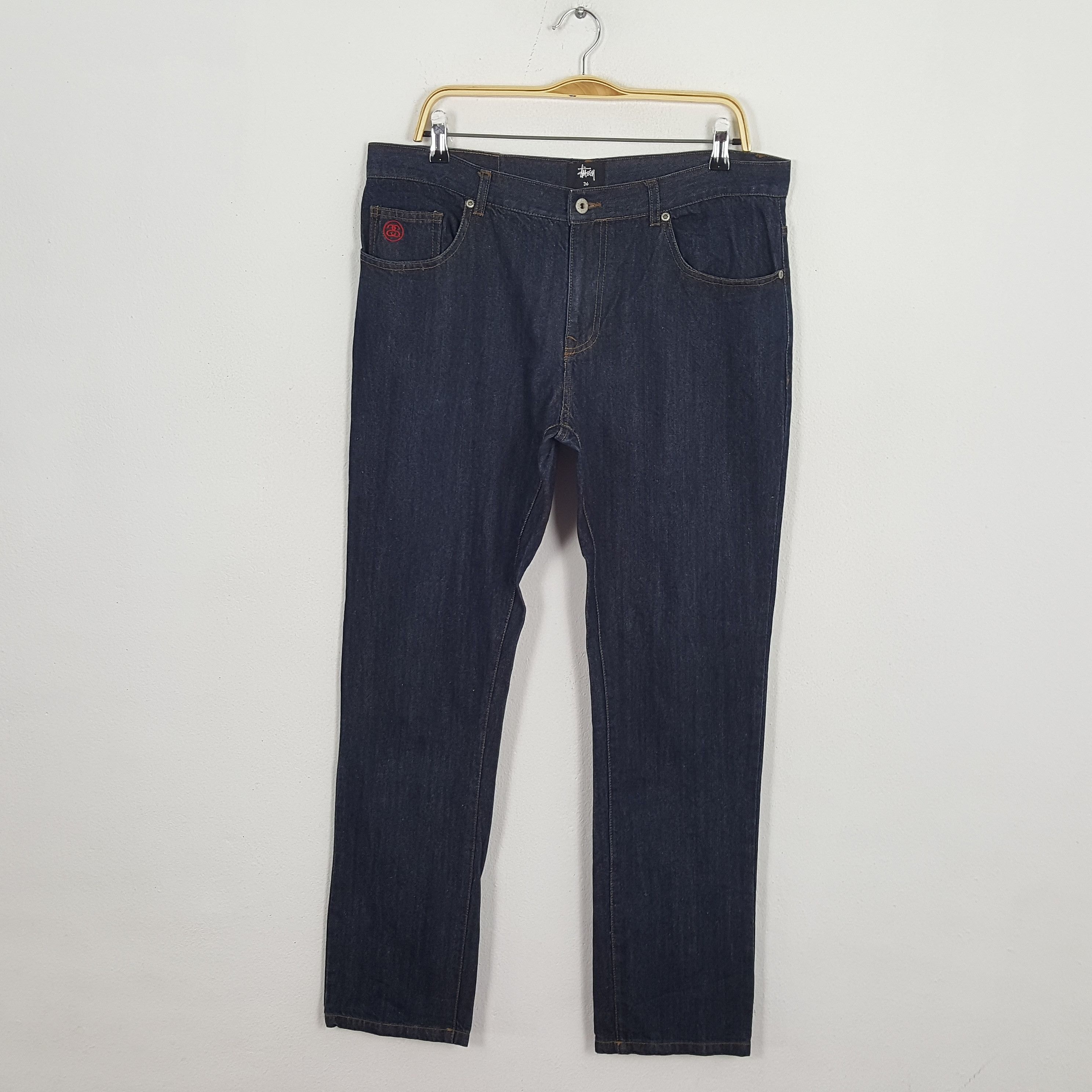 Stussy × Vintage Vintage STUSSY Streetwear Skateboard Custom Logo Jeans Size US 37 - 4 Thumbnail