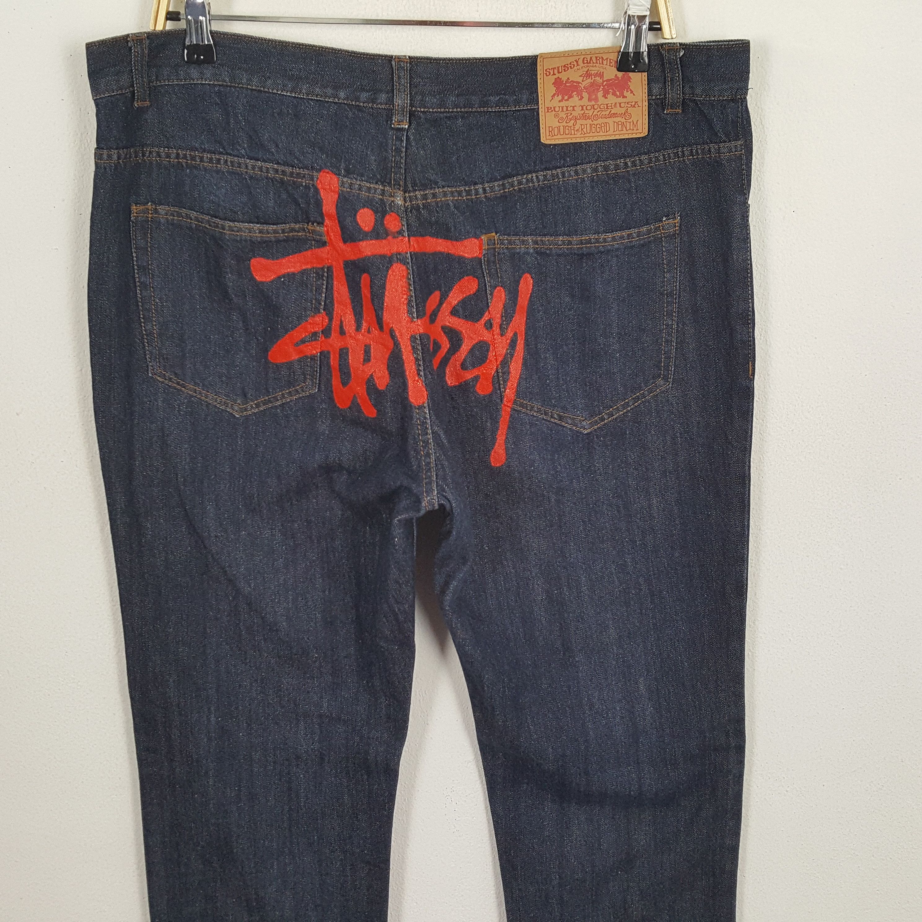Stussy × Vintage Vintage STUSSY Streetwear Skateboard Custom Logo Jeans Size US 37 - 2 Thumbnail