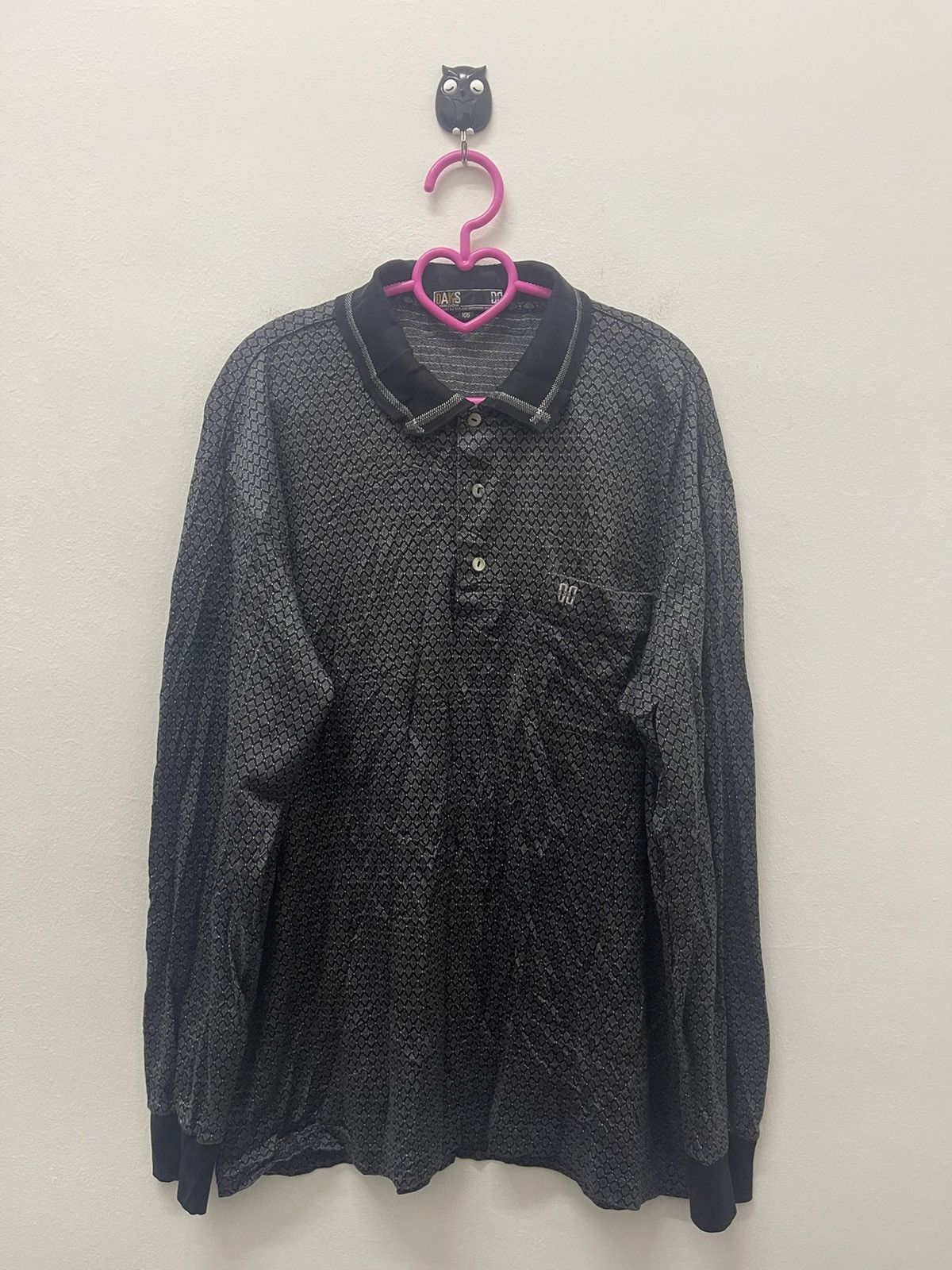 image of Daks London Full All Over Print Single Pocket in Grey, Men's (Size Medium)
