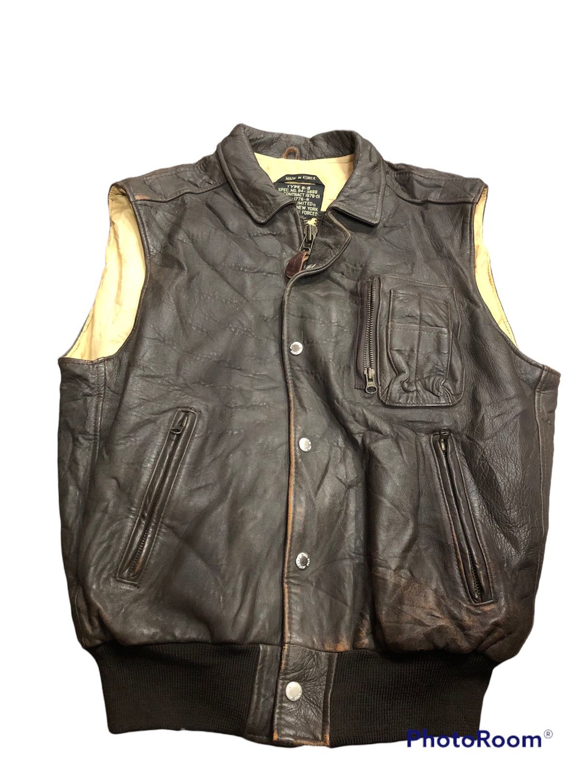 Vintage Vintage avirex type b-9 vest leather made in Korea | Grailed