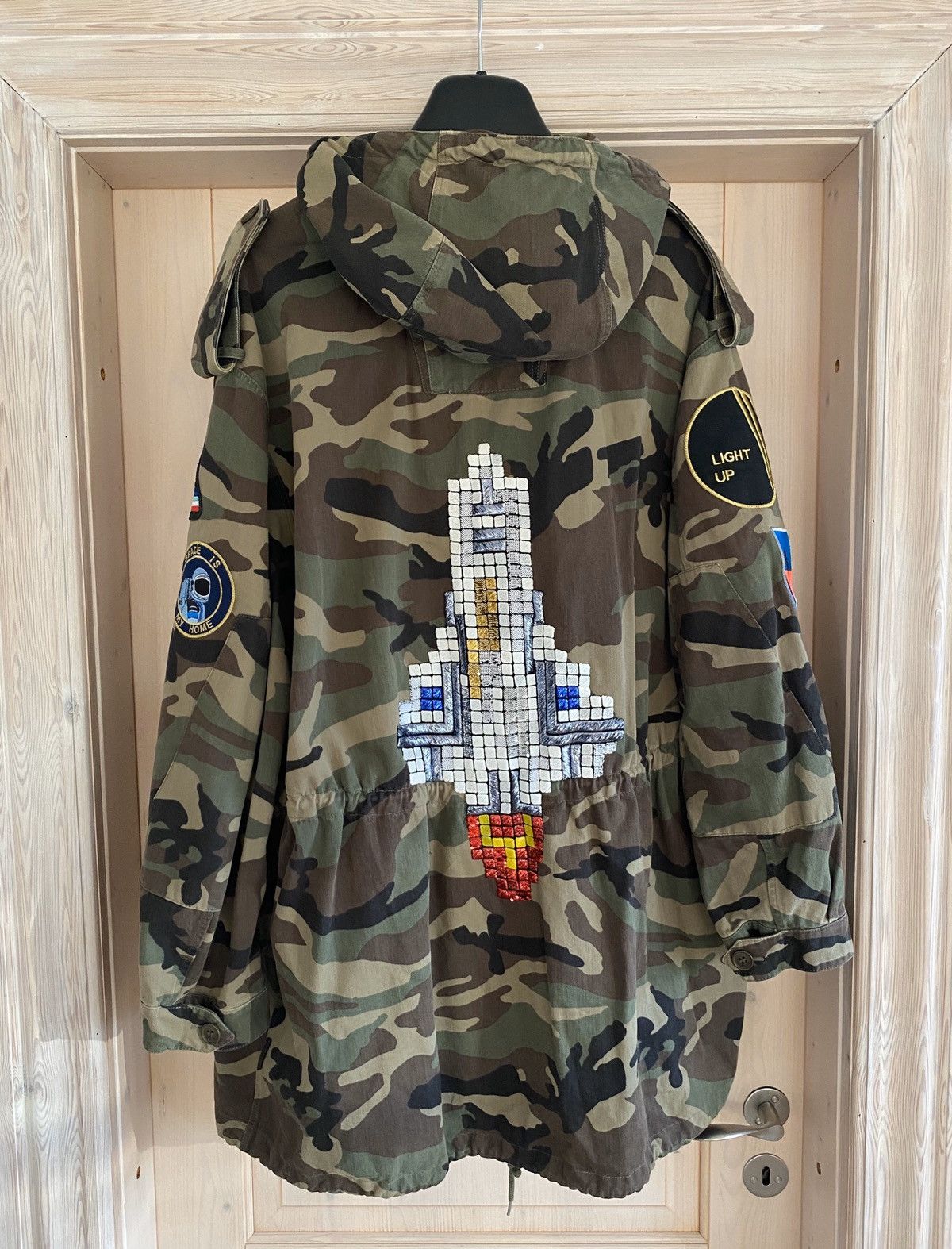image of Saint Laurent Paris Ss16 Camouflage Rocket Parka, Men's (Size Medium)