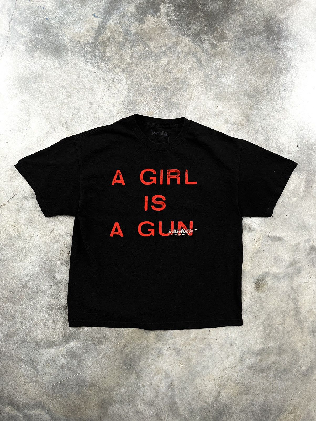 Pleasures Pleasures Black " A Girl Is A Gun " Logo Tee Sz. XL Cart Size US XL / EU 56 / 4 - 1 Thumbnail