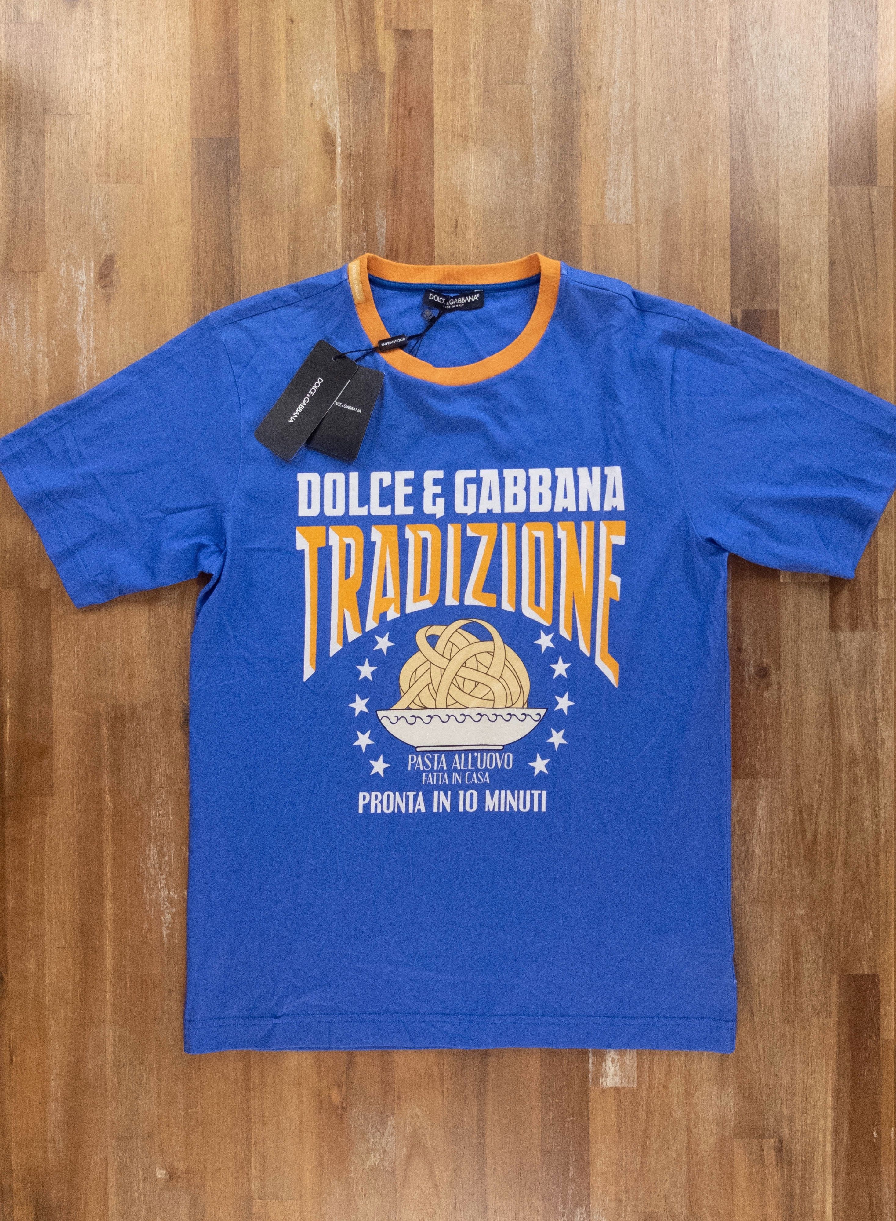 Dolce & Gabbana DOLCE & GABBANA blue Tradizione pasta t-shirt Small / 46 EU Size US S / EU 44-46 / 1 - 3 Thumbnail